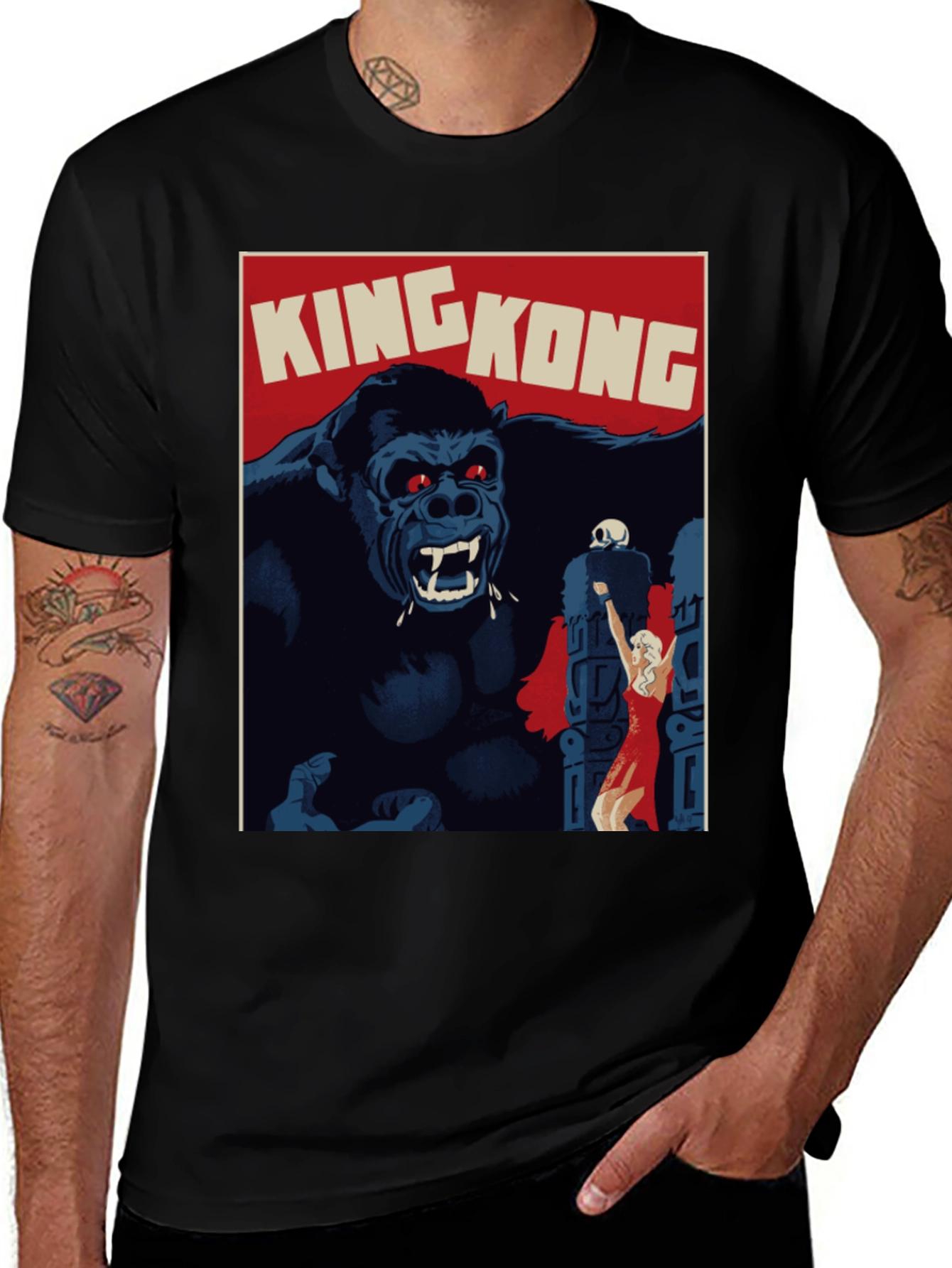 King Kong Movie Poster Graphic T-Shirt - Black
