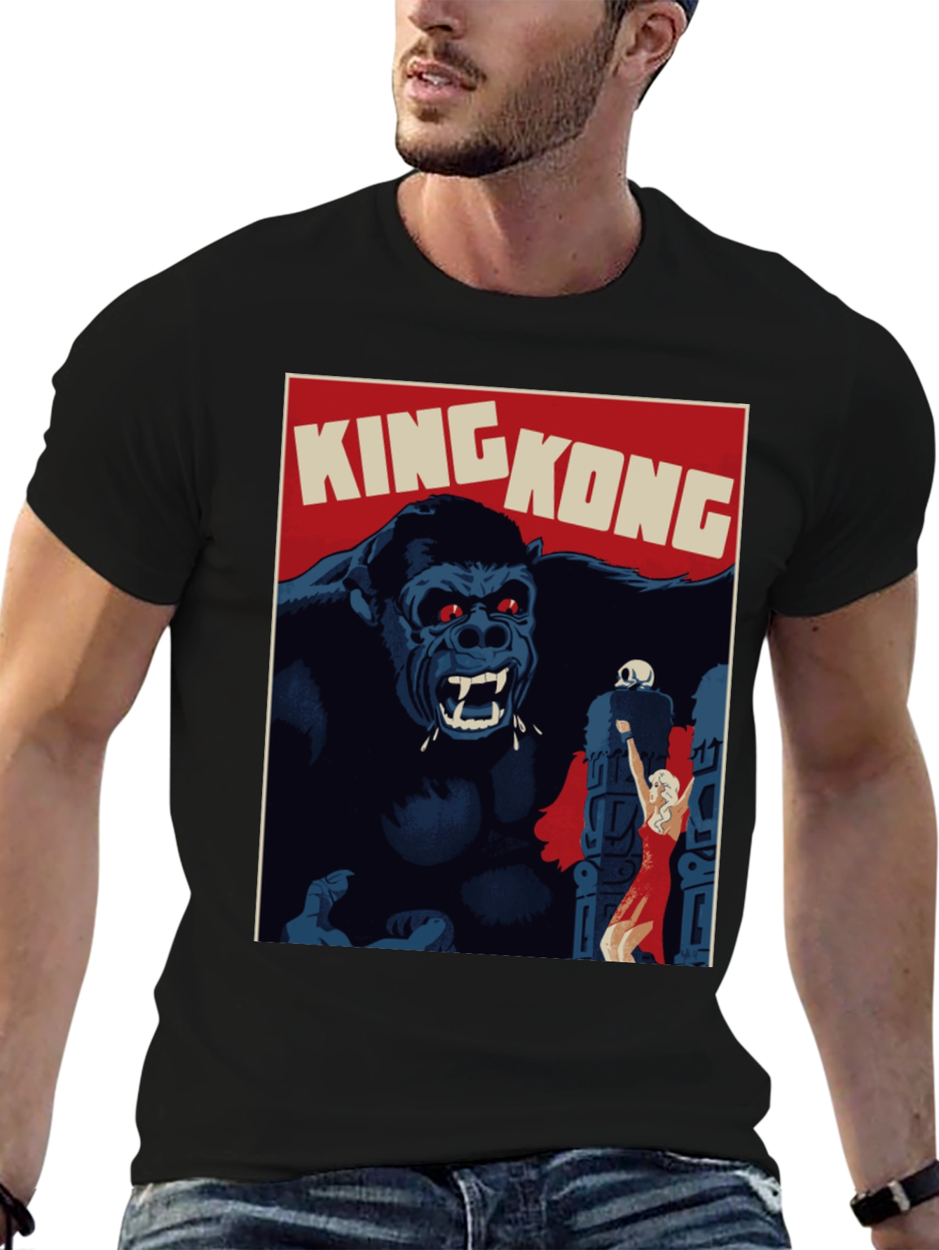 King Kong Movie Poster Graphic T-Shirt - Black