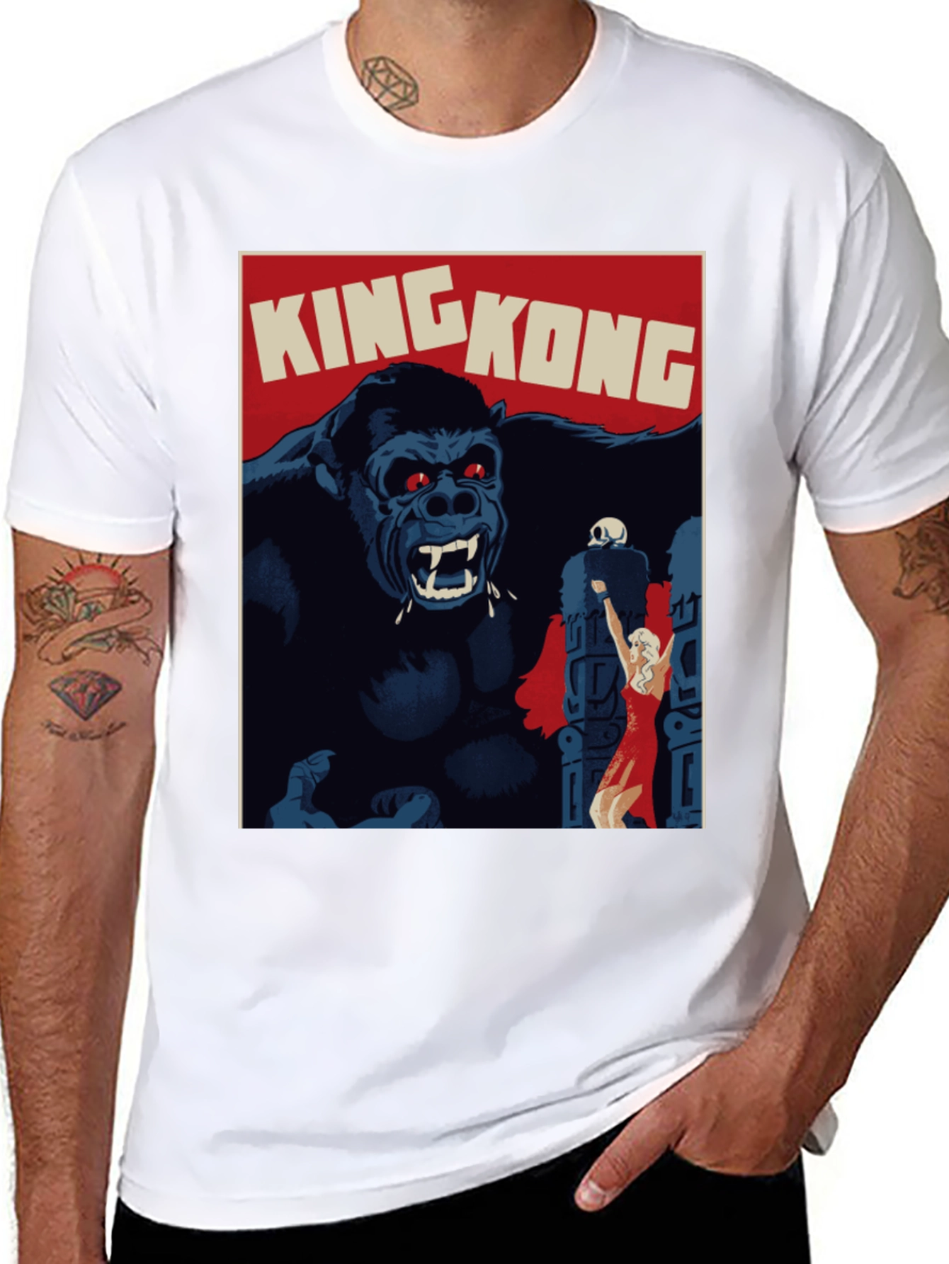 King Kong Movie Poster Graphic T-Shirt - Black