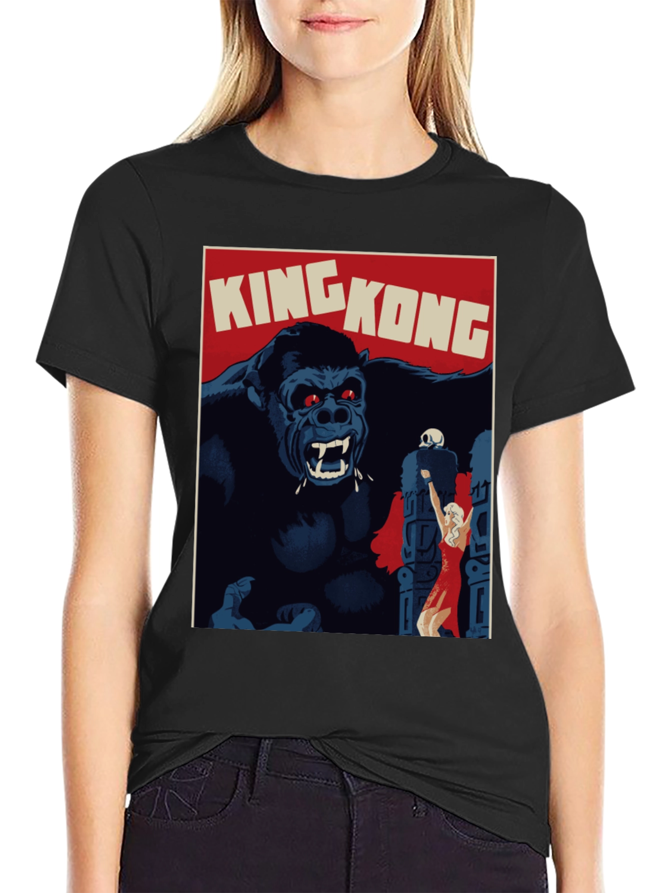 King Kong Movie Poster Graphic T-Shirt - Black