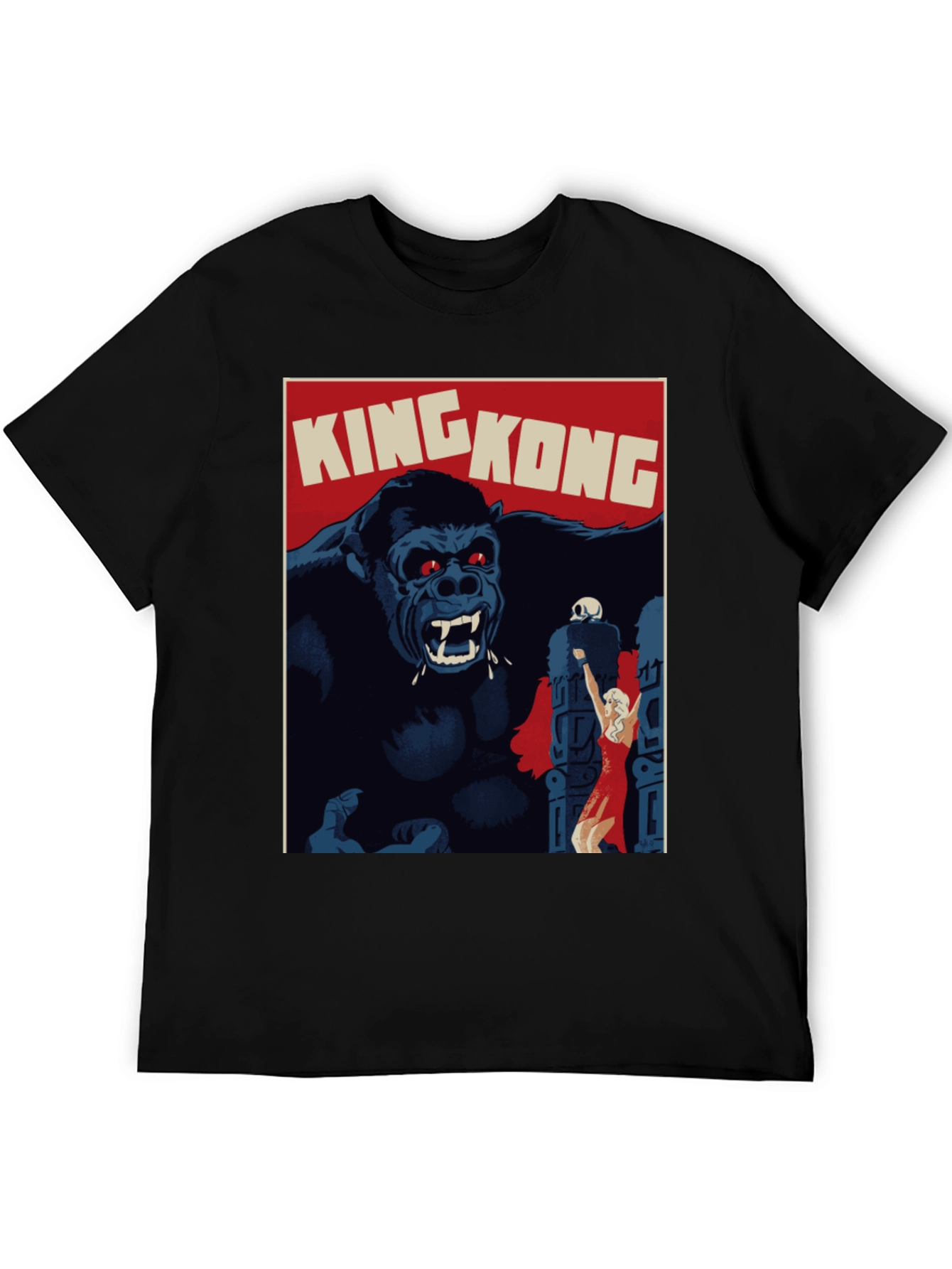 King Kong Movie Poster Graphic T-Shirt - Black