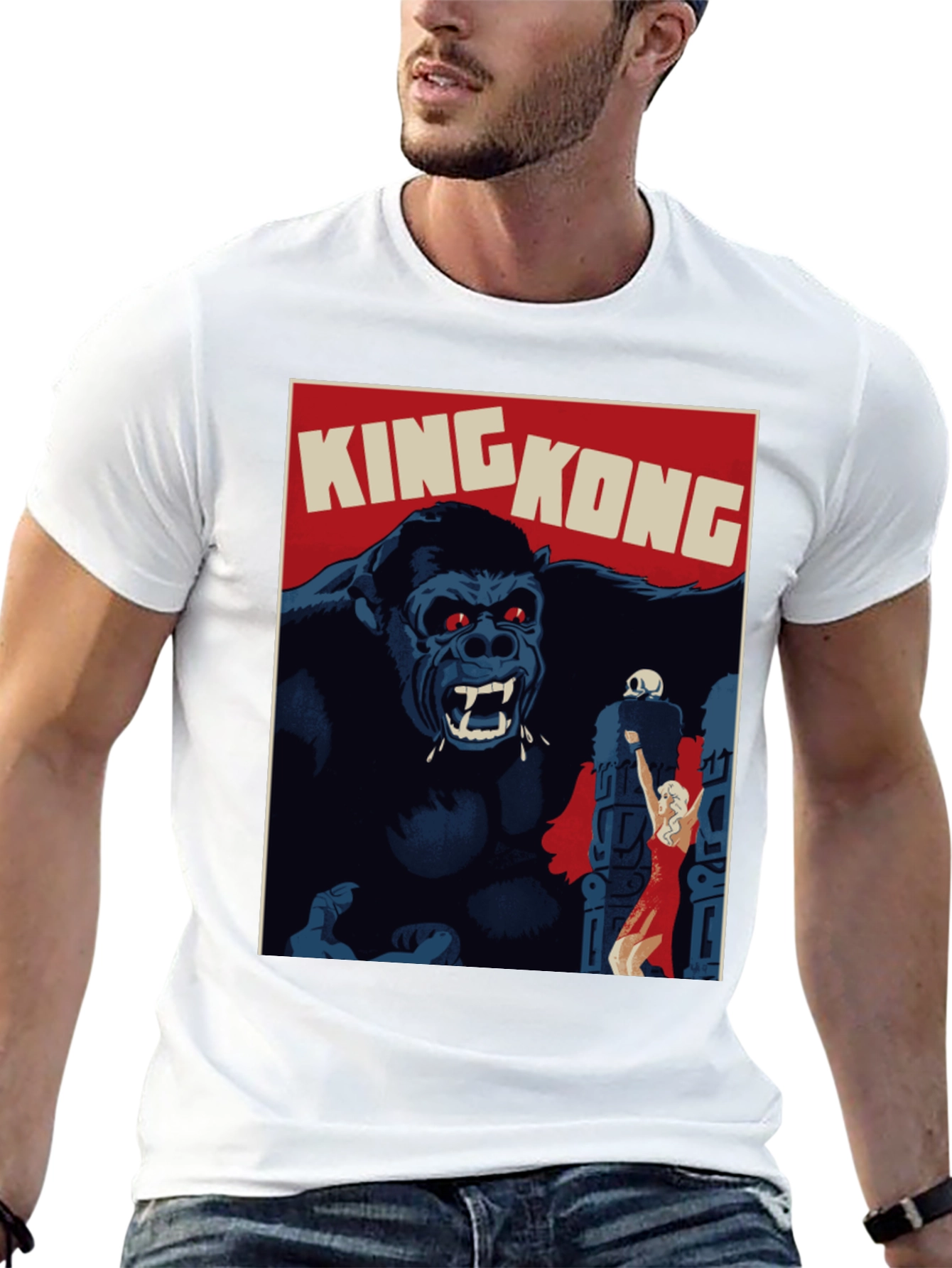 King Kong Movie Poster Graphic T-Shirt - Black