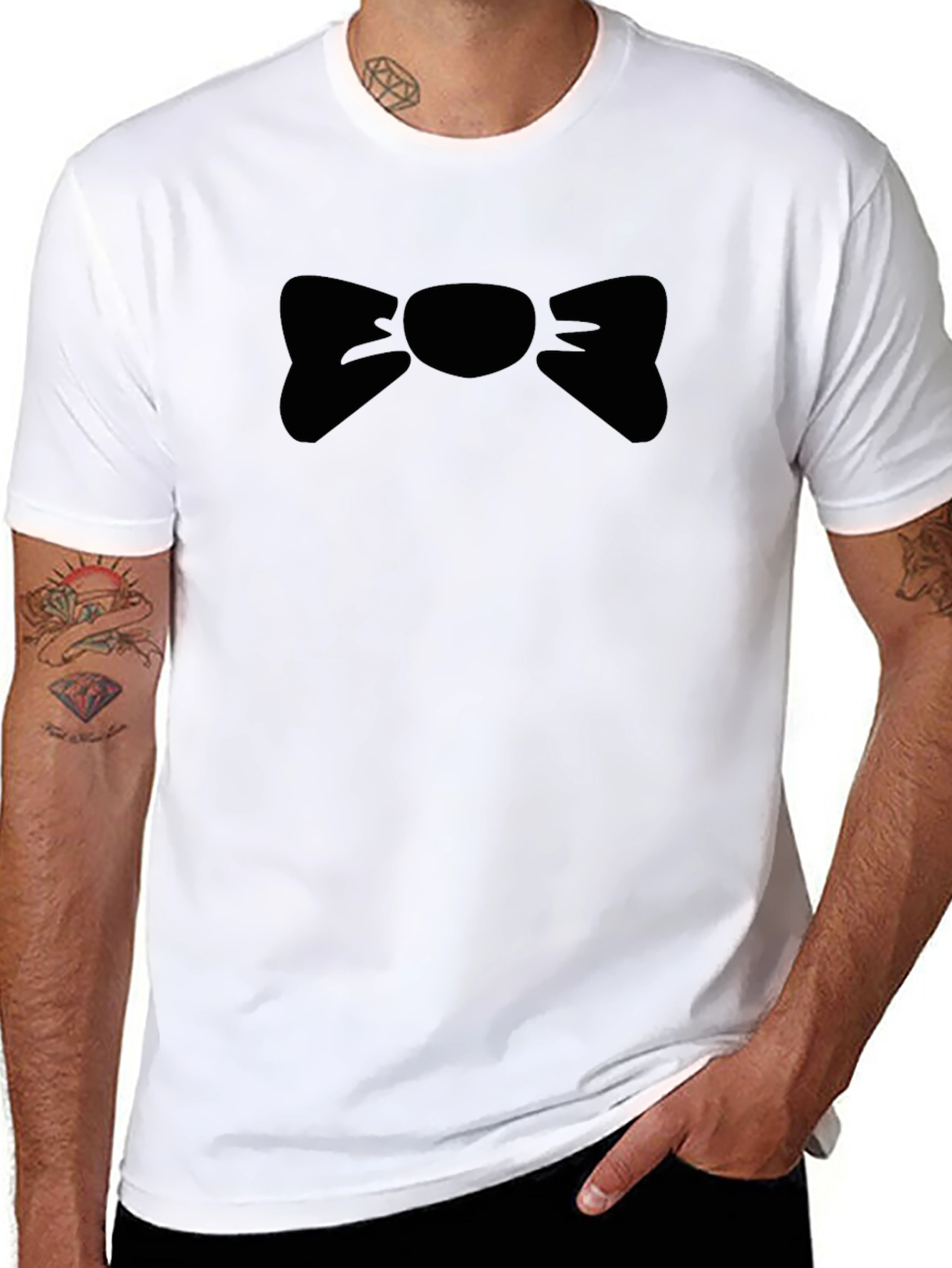 Bow Tie Graphic Black T-Shirt