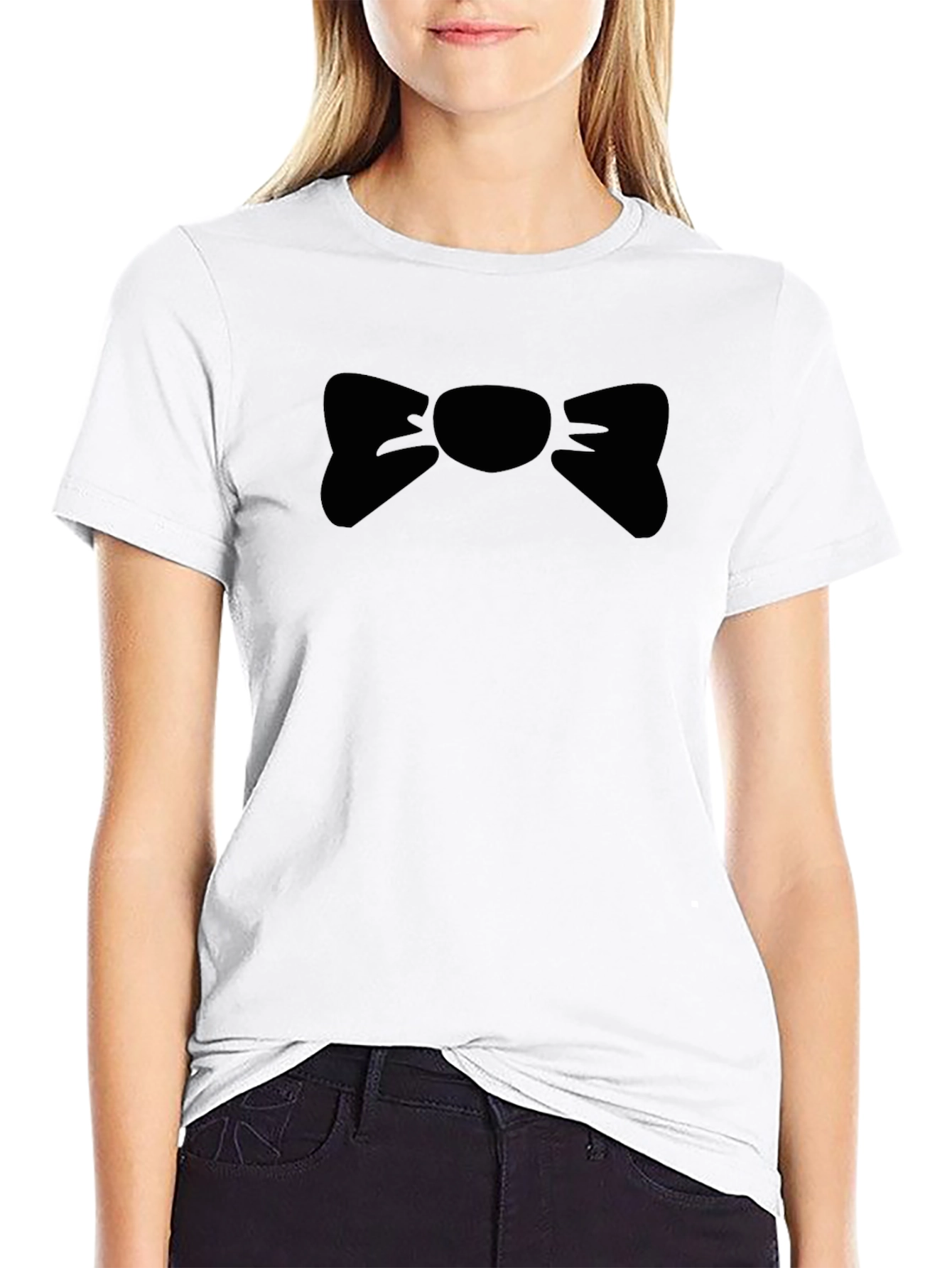 Bow Tie Graphic Black T-Shirt