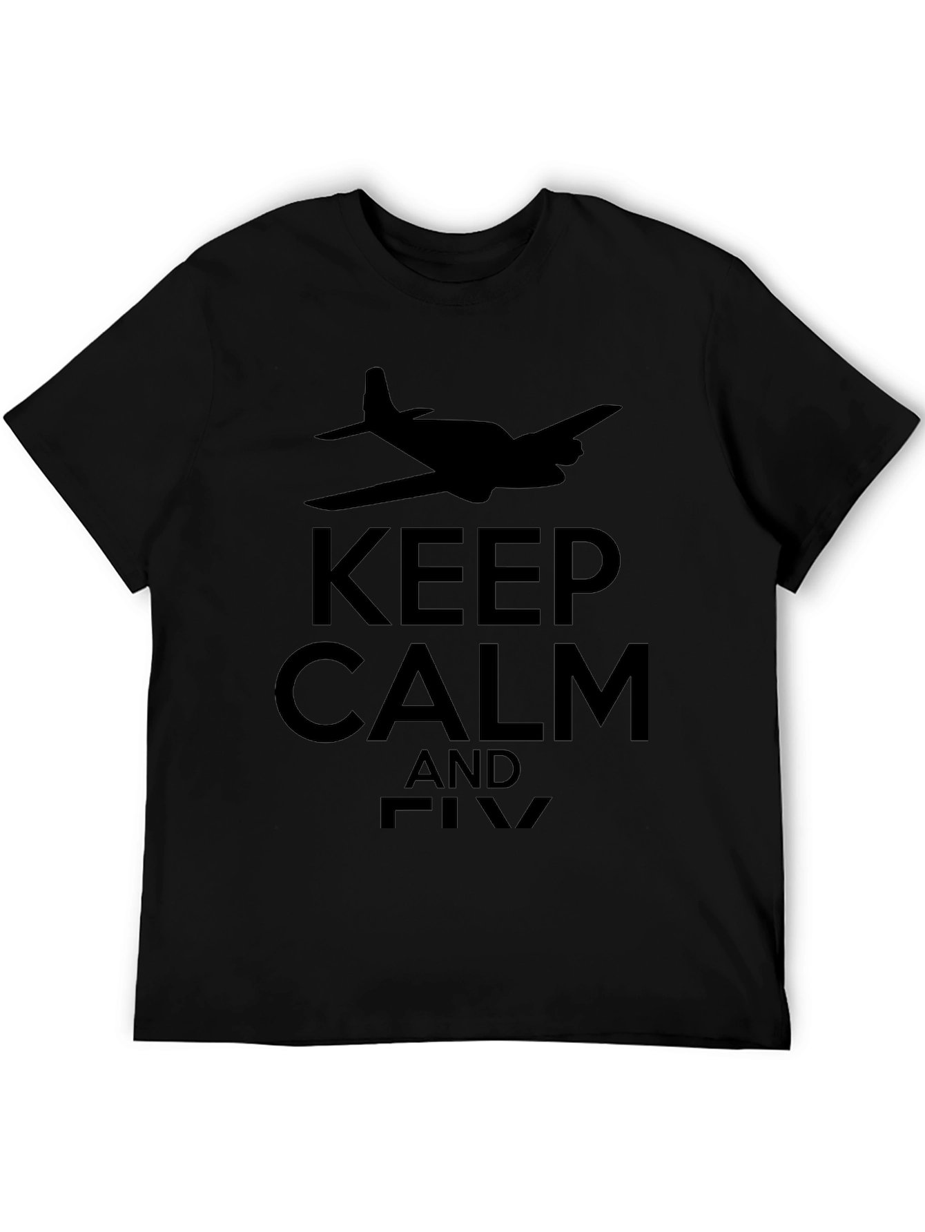 Keep Calm and Fly Black T-Shirt