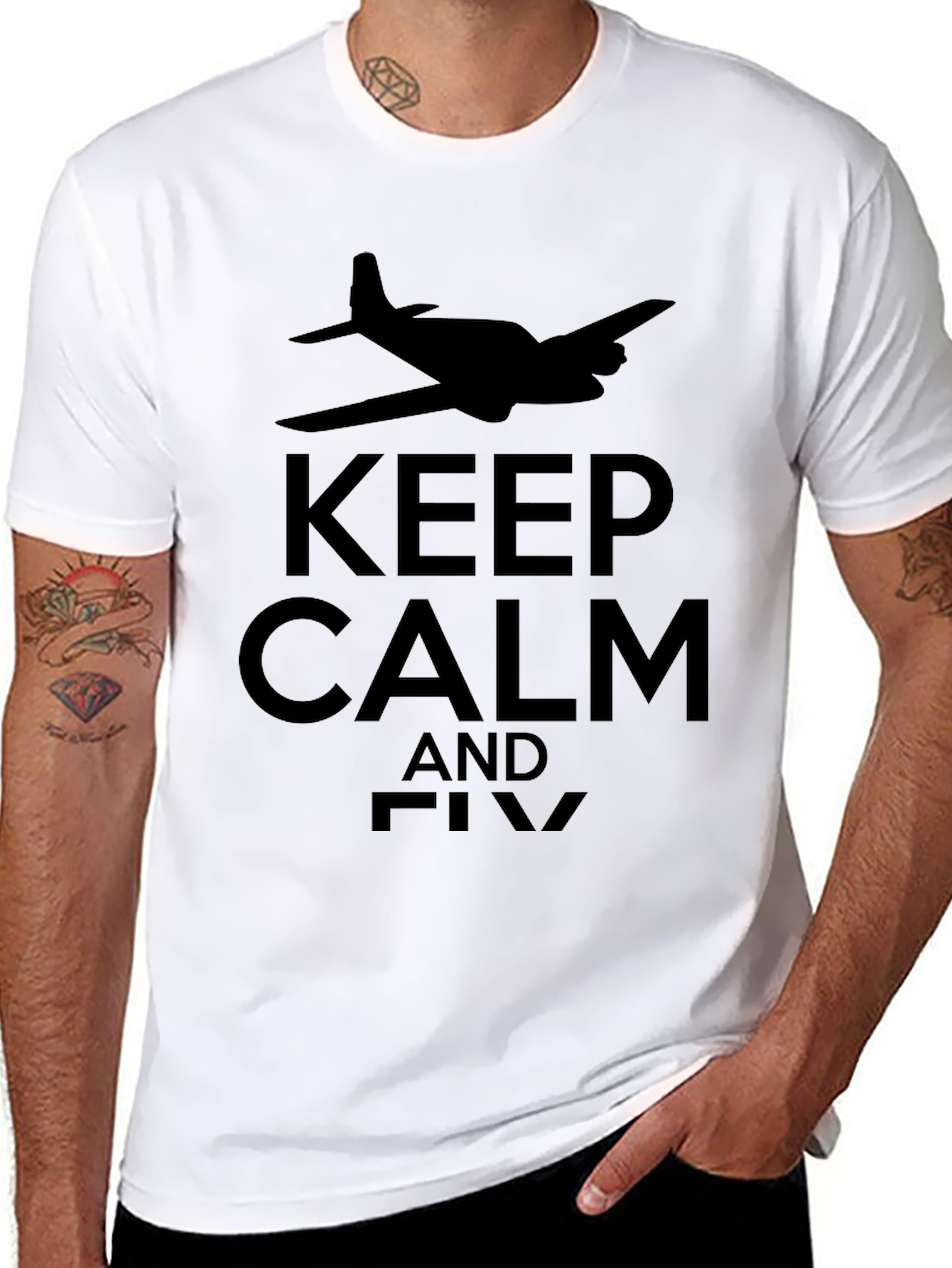 Keep Calm and Fly Black T-Shirt