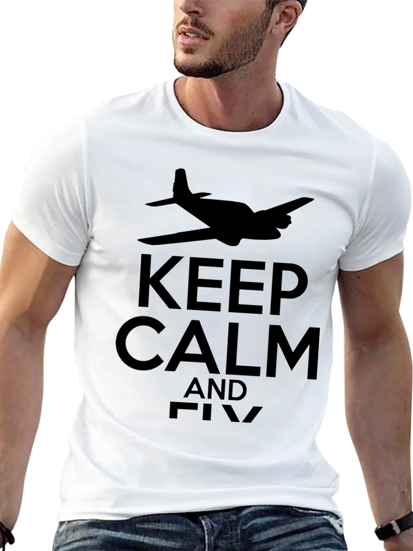 Keep Calm and Fly Black T-Shirt