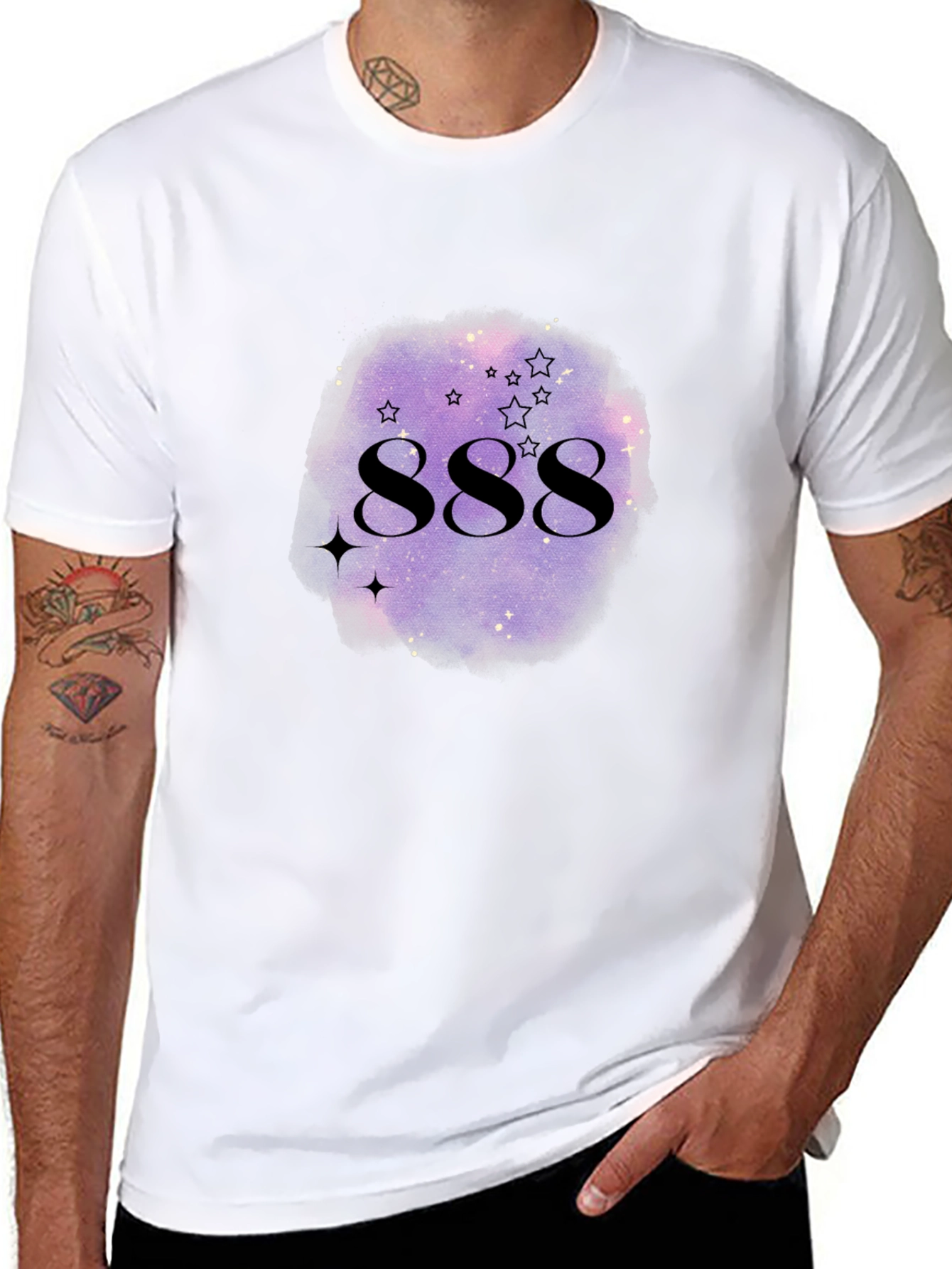 888 Angel Number Galaxy Graphic T-Shirt