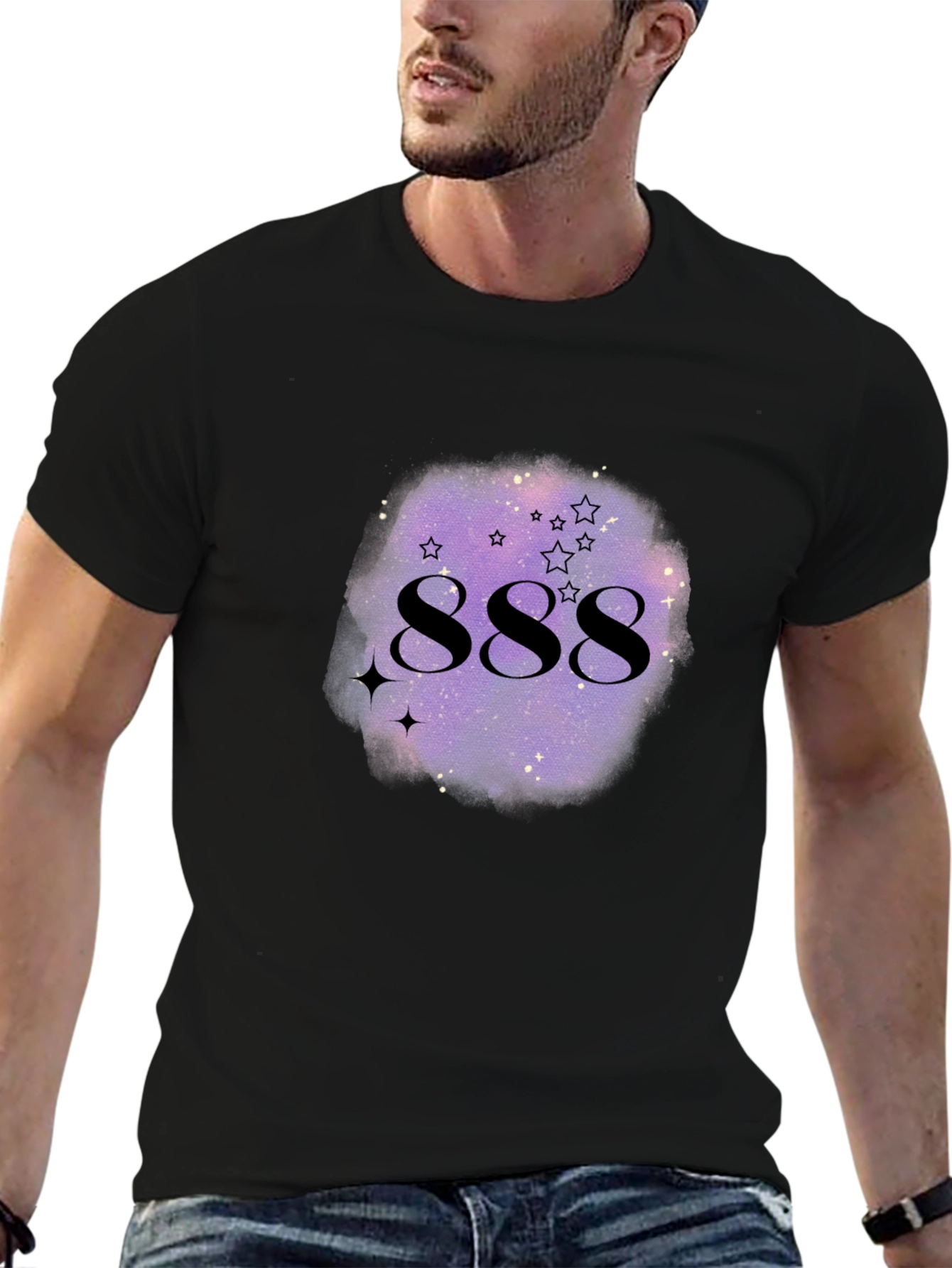 888 Angel Number Galaxy Graphic T-Shirt