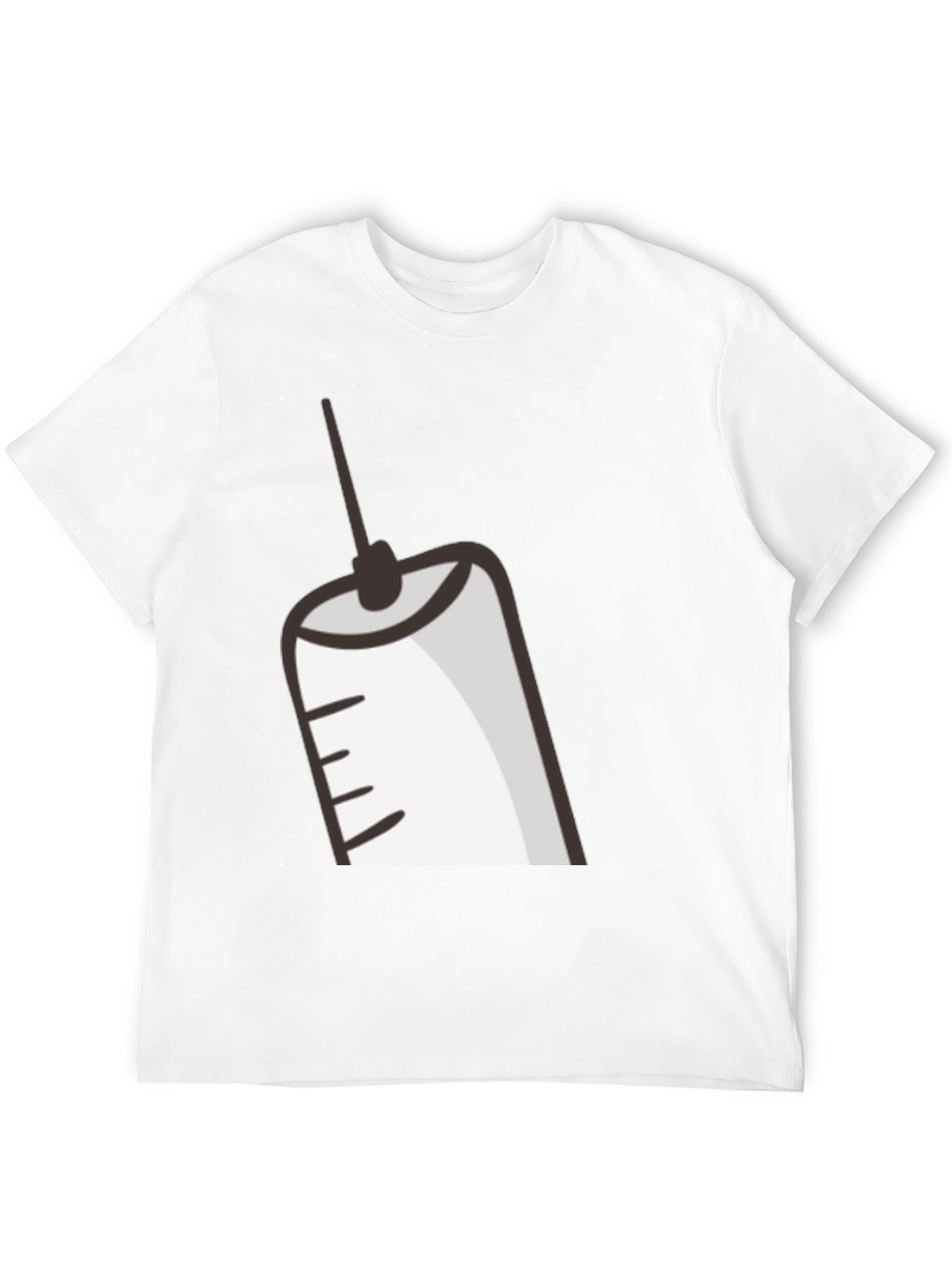 Cartoon Syringe Graphic T-Shirt - Black