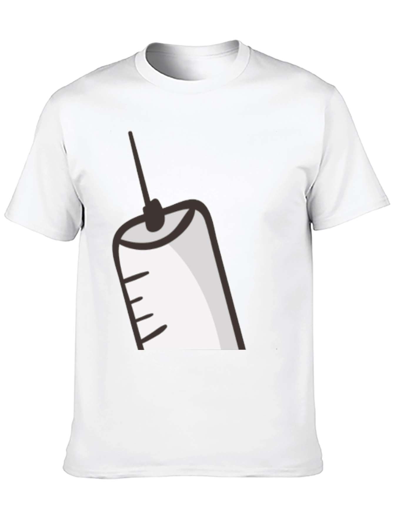 Cartoon Syringe Graphic T-Shirt - Black