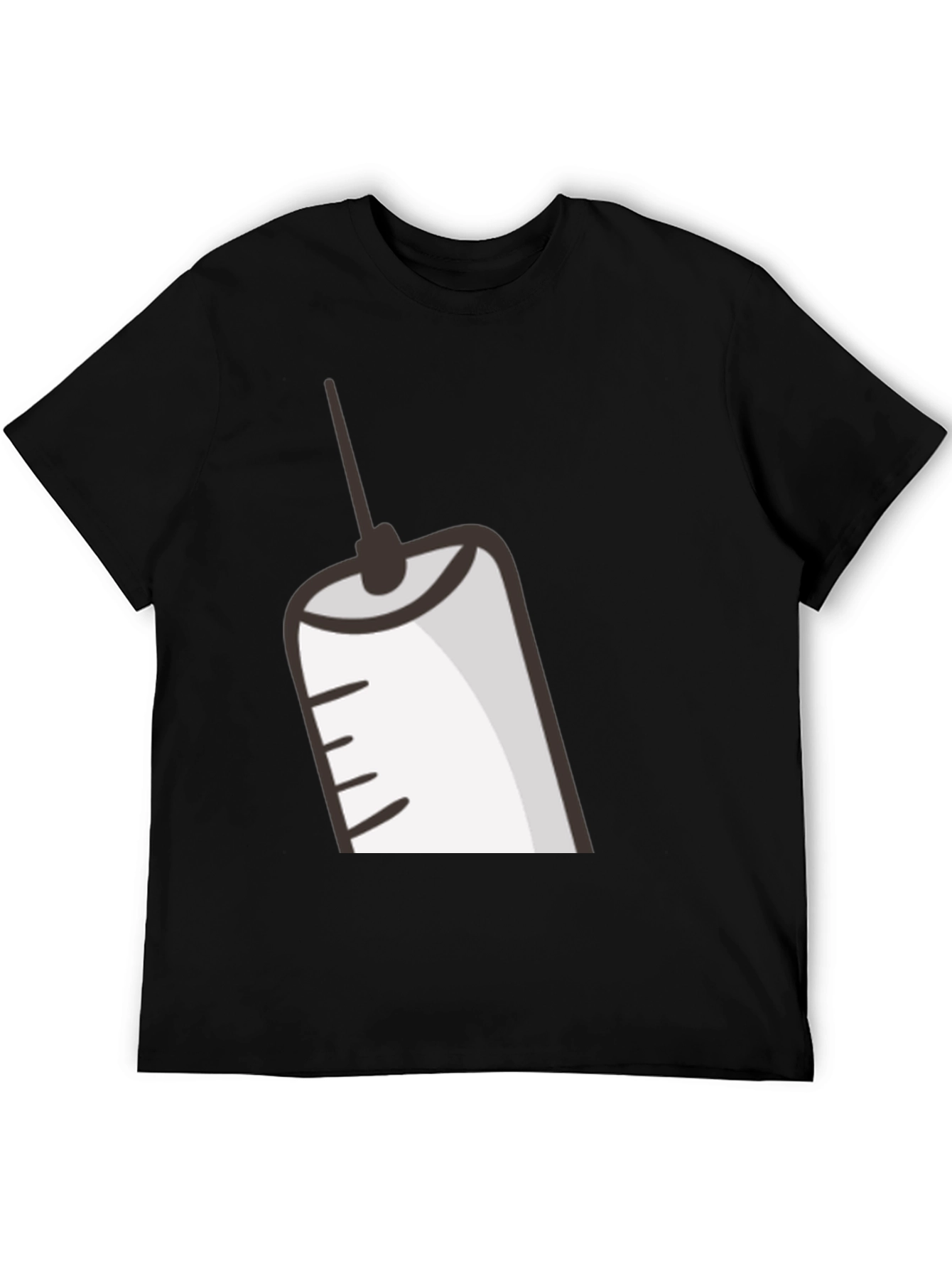 Cartoon Syringe Graphic T-Shirt - Black