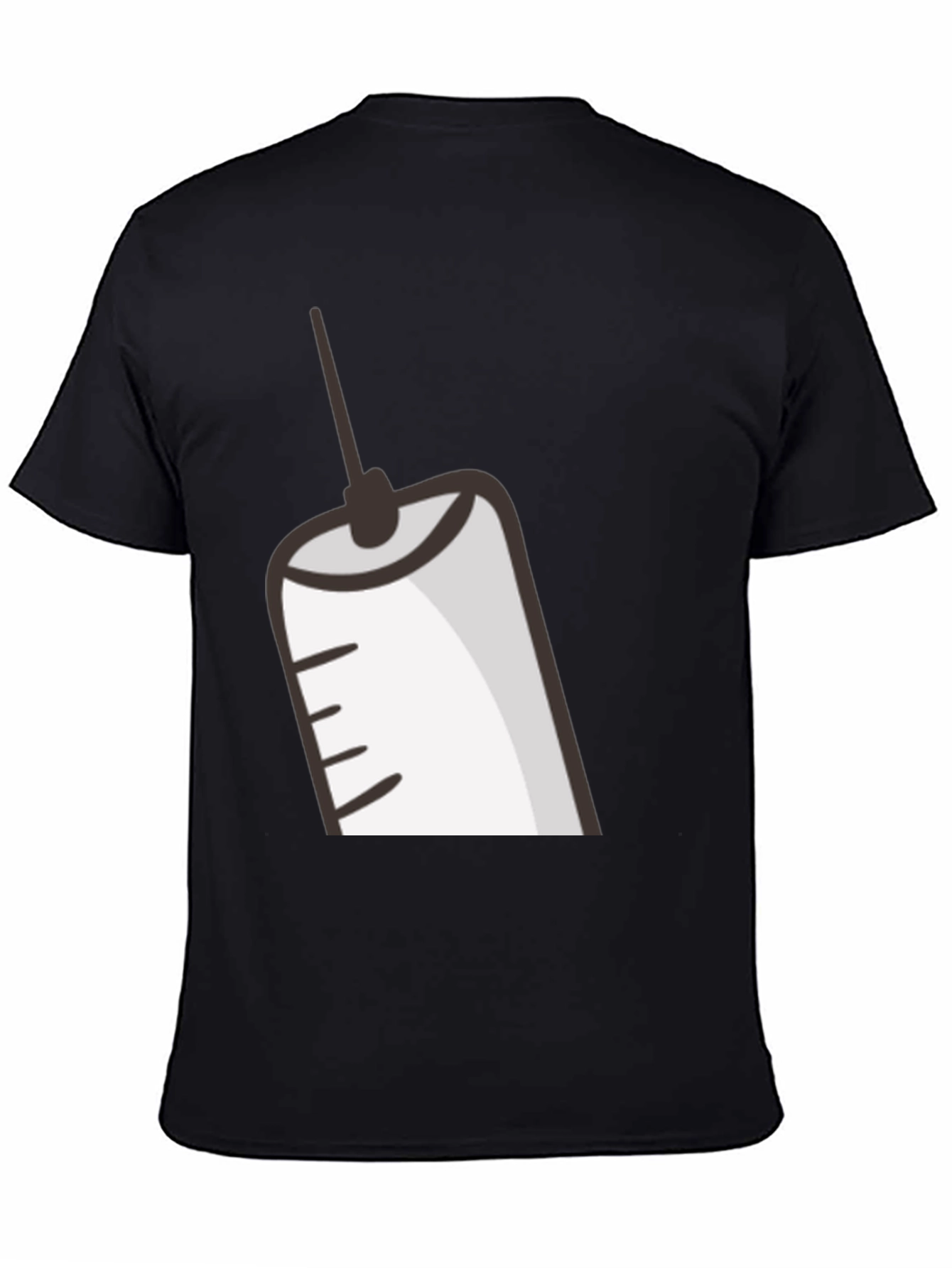 Cartoon Syringe Graphic T-Shirt - Black