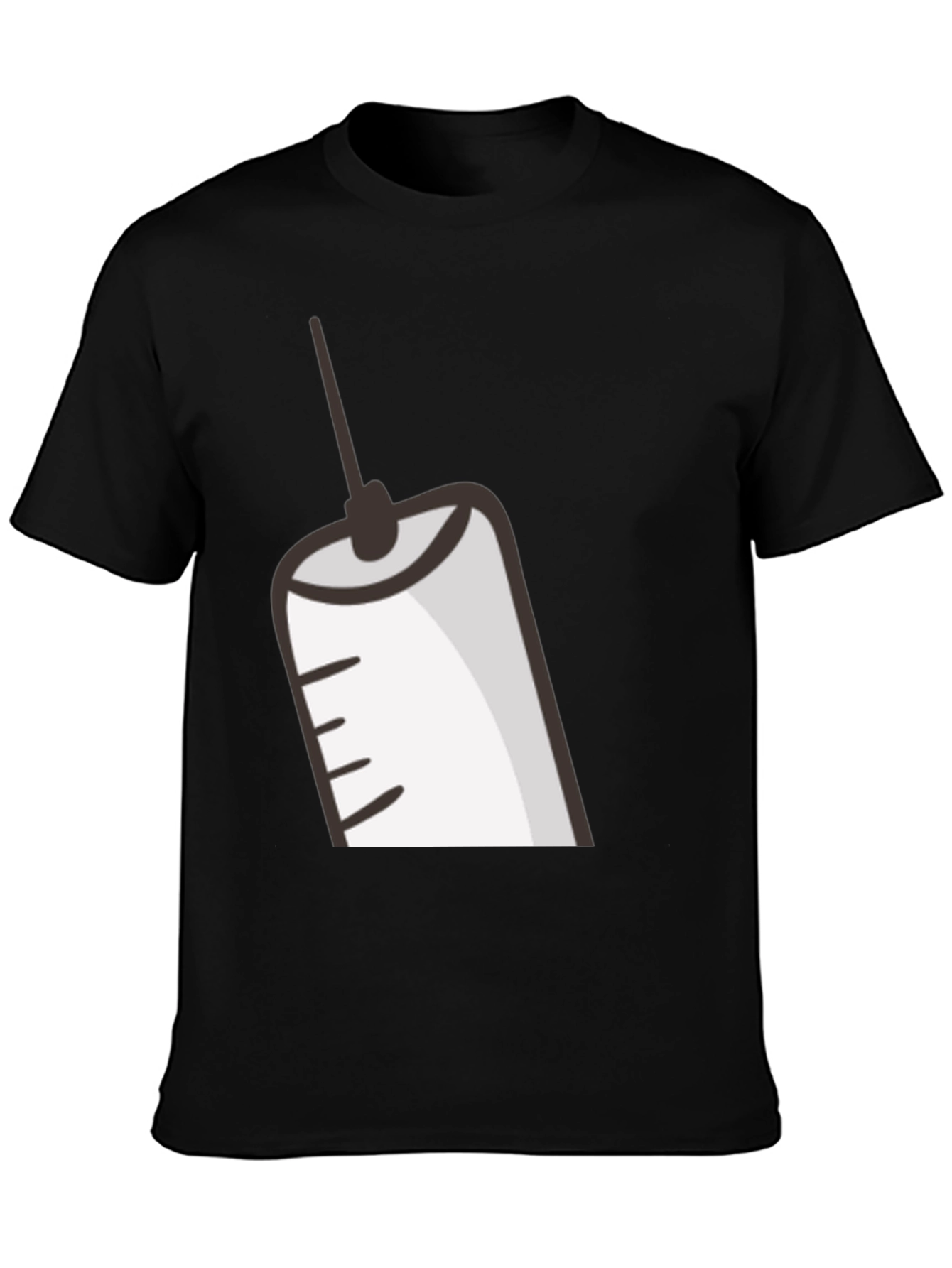 Cartoon Syringe Graphic T-Shirt - Black