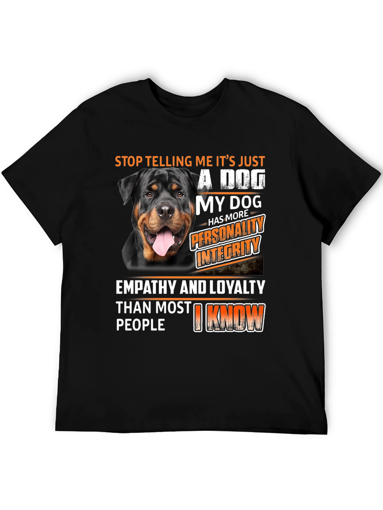 Rottweiler Dog Lover T-Shirt: Personality & Integrity