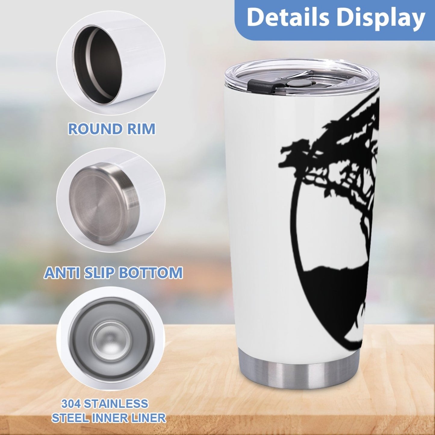 Gym-Friendly Insulated Tumbler - Stainless Steel Graphic Design Drink Cup