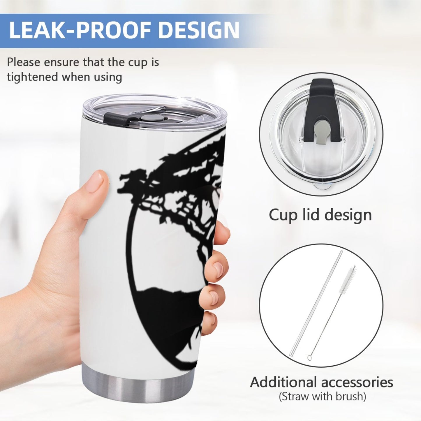Gym-Friendly Insulated Tumbler - Stainless Steel Graphic Design Drink Cup