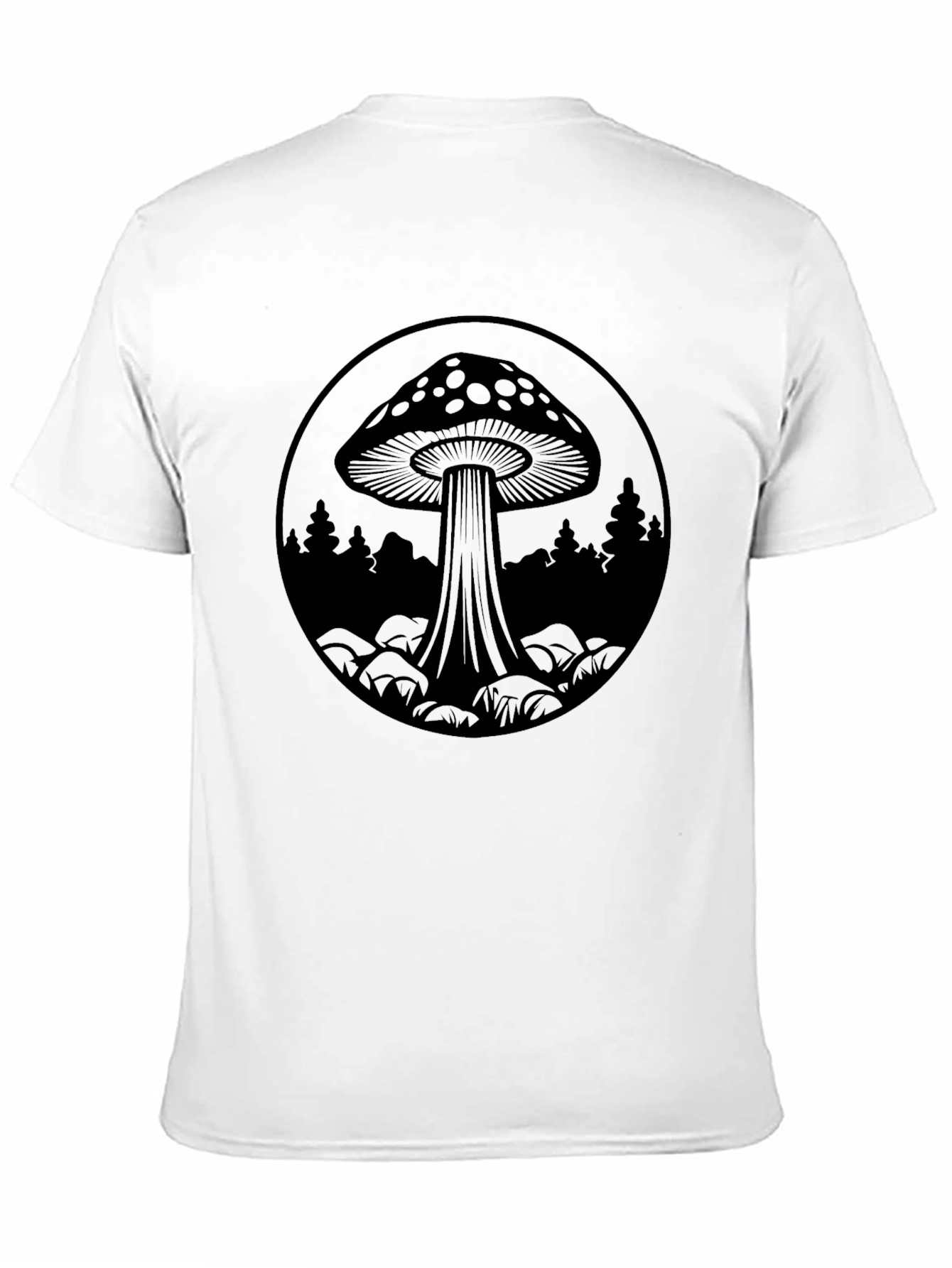 Mushroom Forest Graphic Tee - Unisex Black T-Shirt