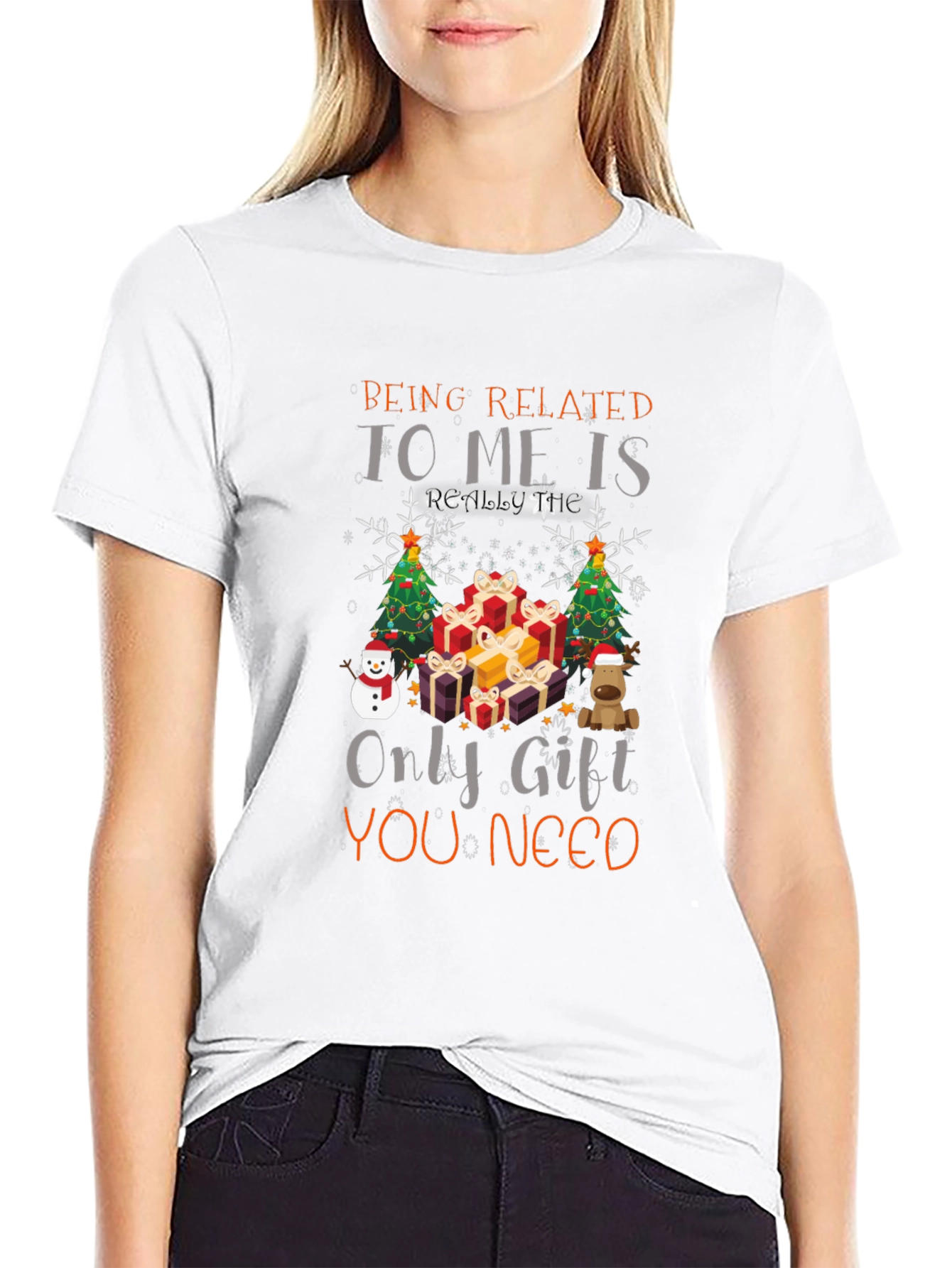 Funny Christmas T-Shirt - Being Related to Me Gift