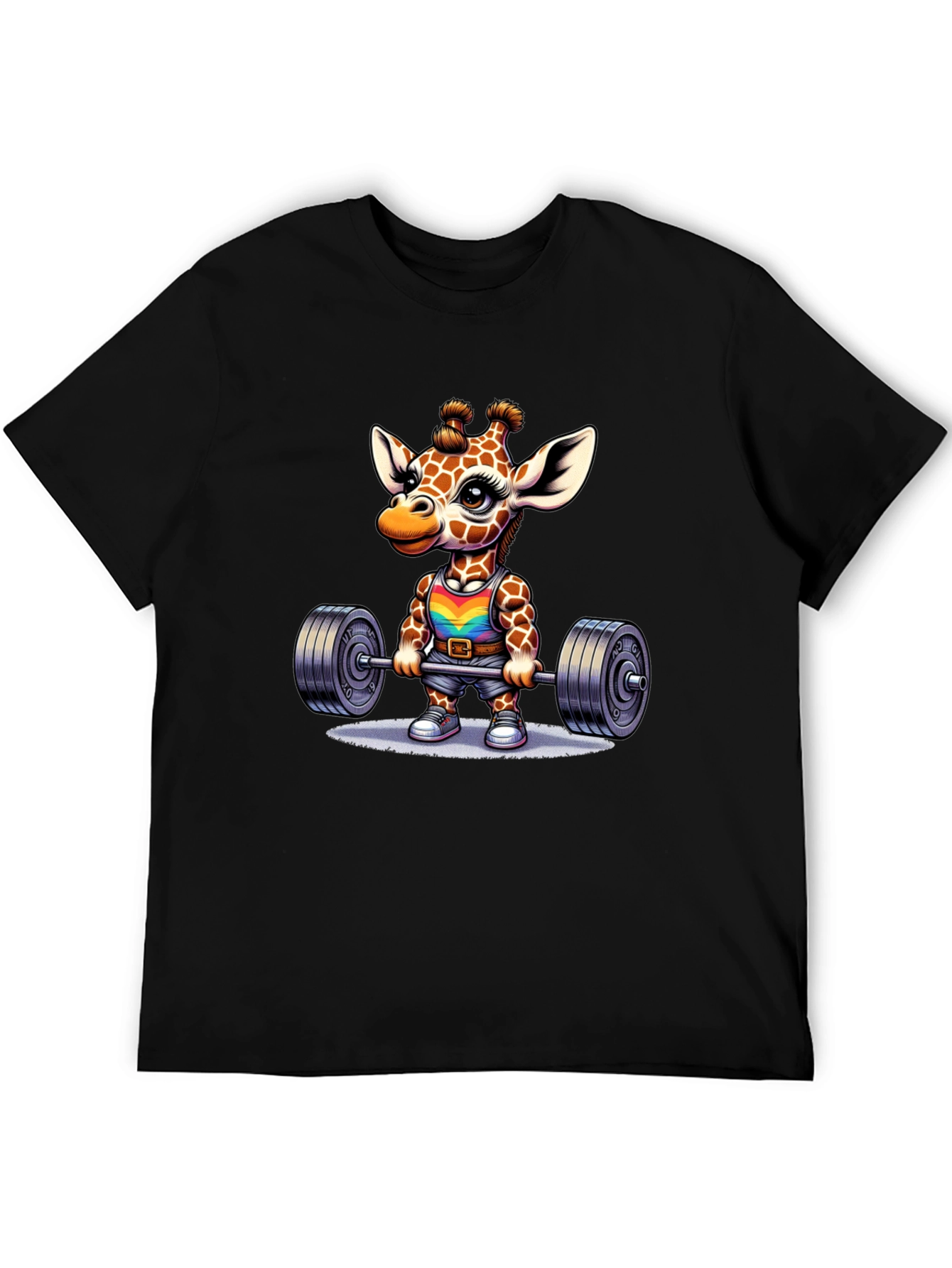Giraffe Gym T-Shirt - Weightlifting Animal Tee