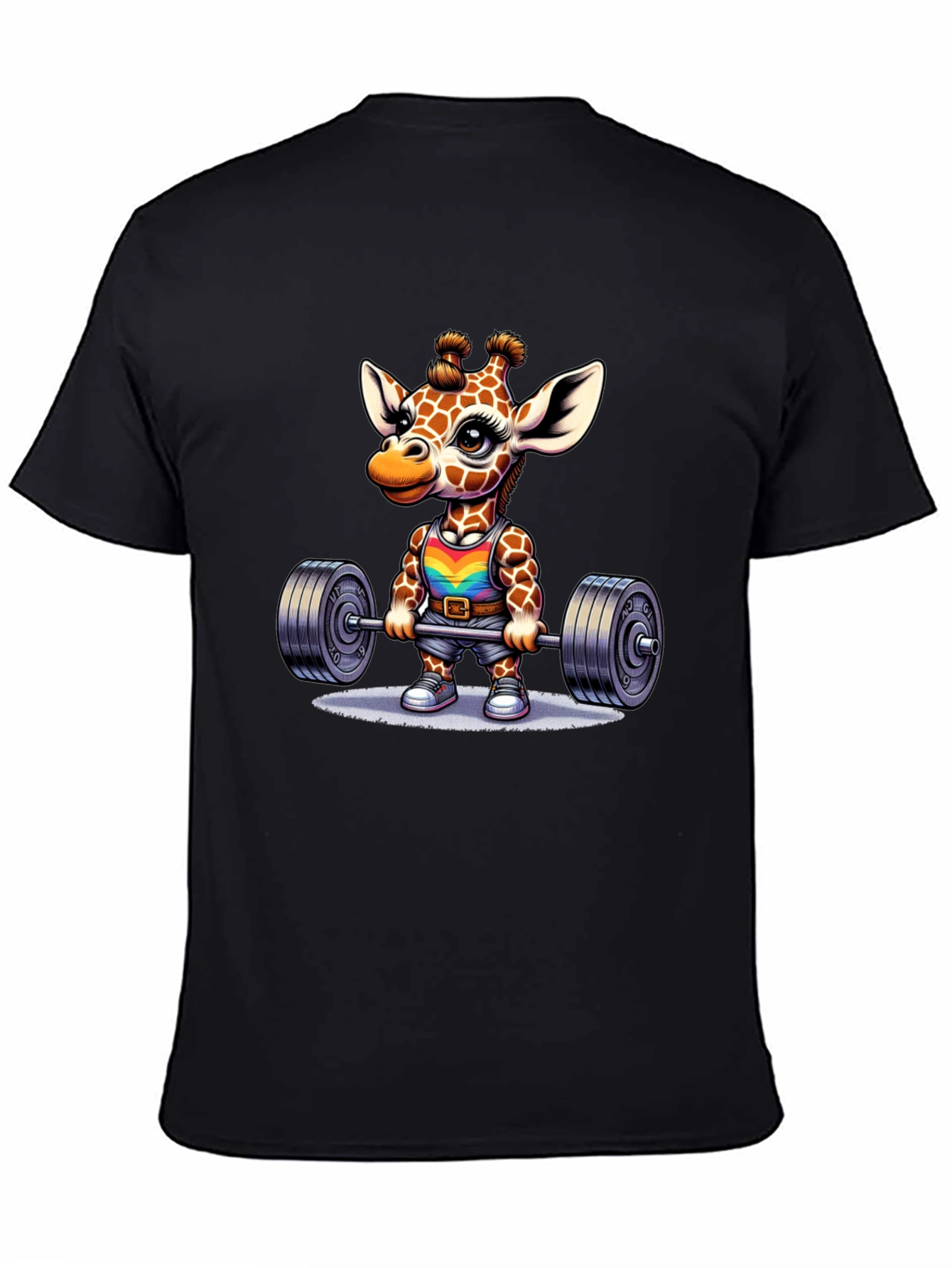 Giraffe Gym T-Shirt - Weightlifting Animal Tee