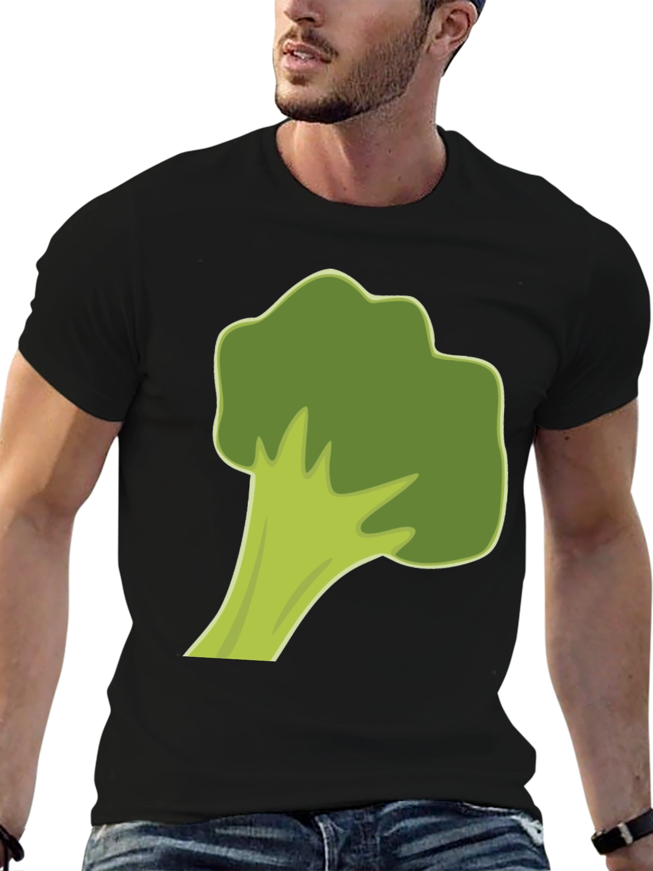Broccoli Graphic Tee - Black Cotton Casual Shirt