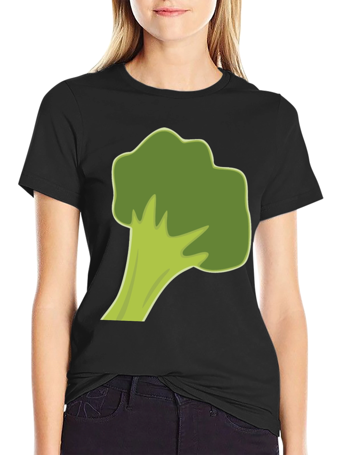 Broccoli Graphic Tee - Black Cotton Casual Shirt