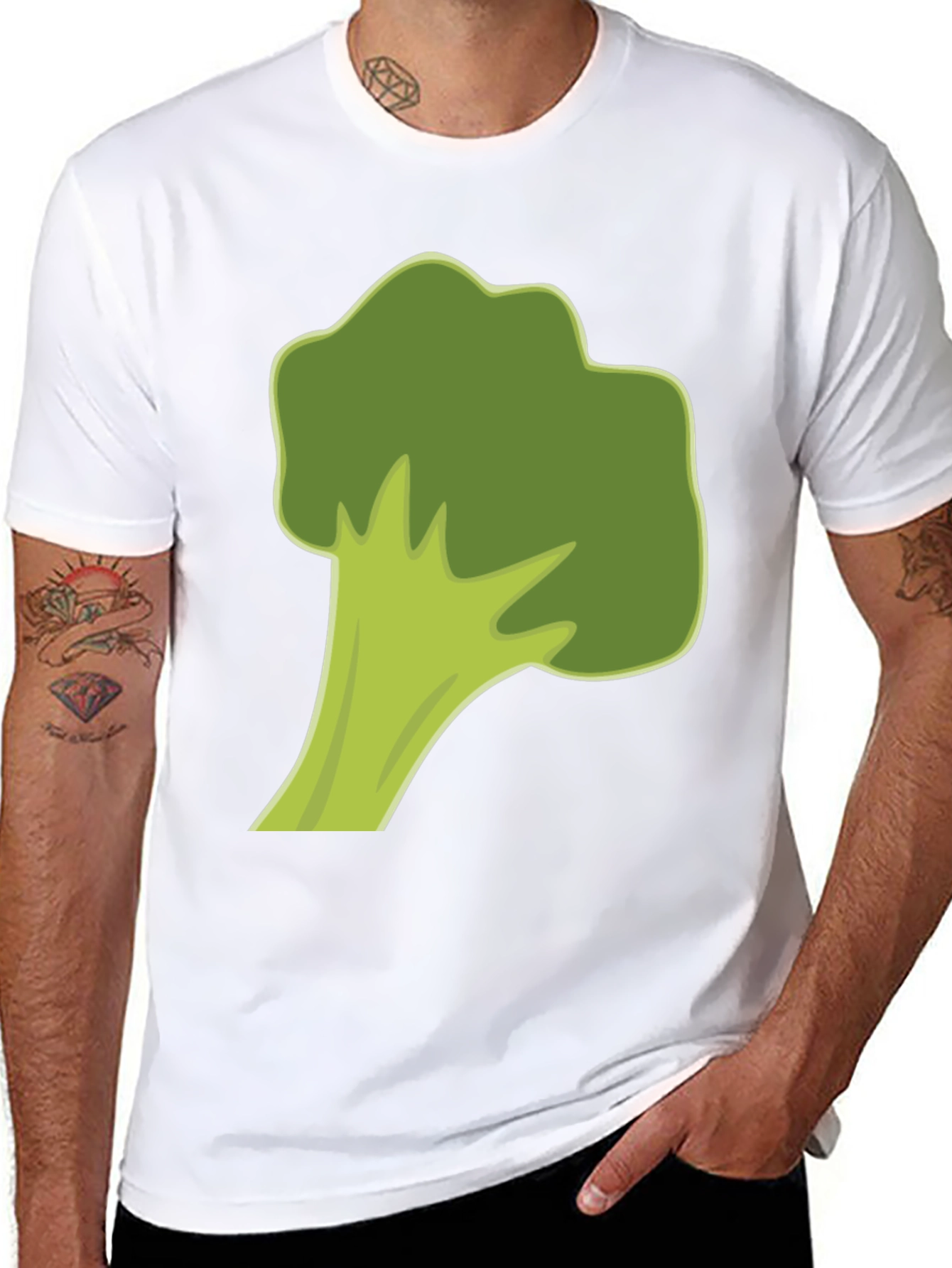 Broccoli Graphic Tee - Black Cotton Casual Shirt