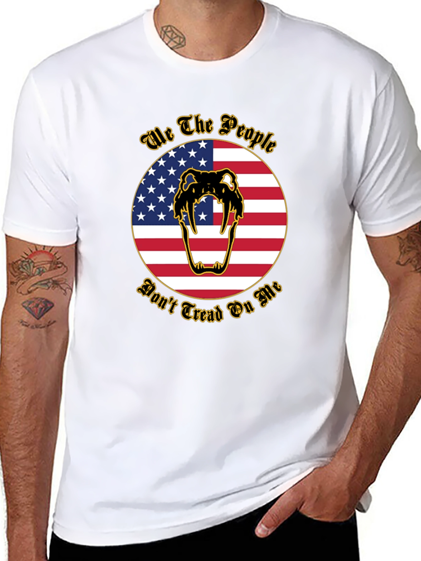 We The People Snake American Flag Graphic T-Shirt