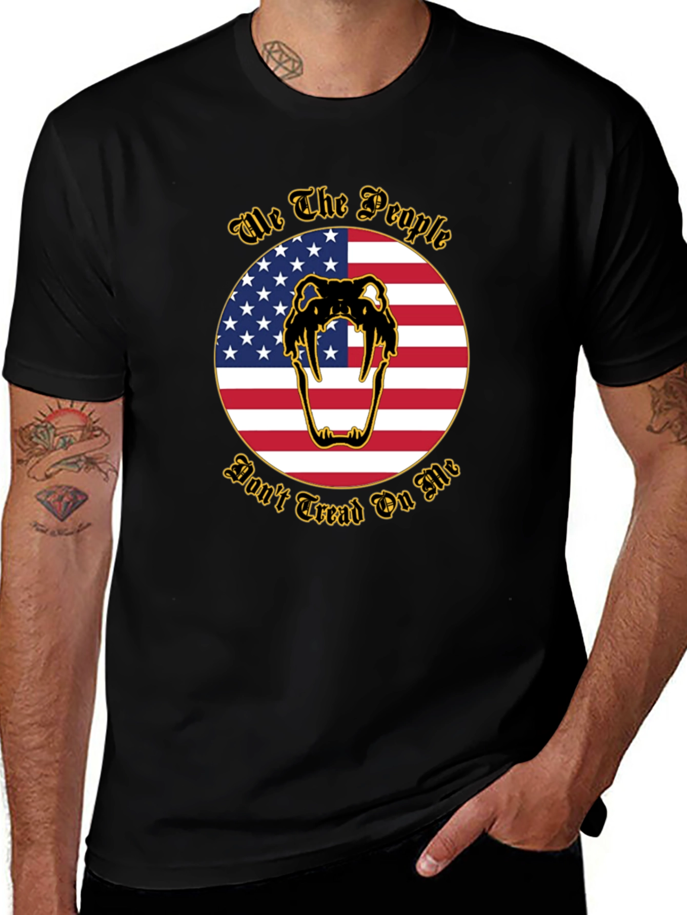 We The People Snake American Flag Graphic T-Shirt