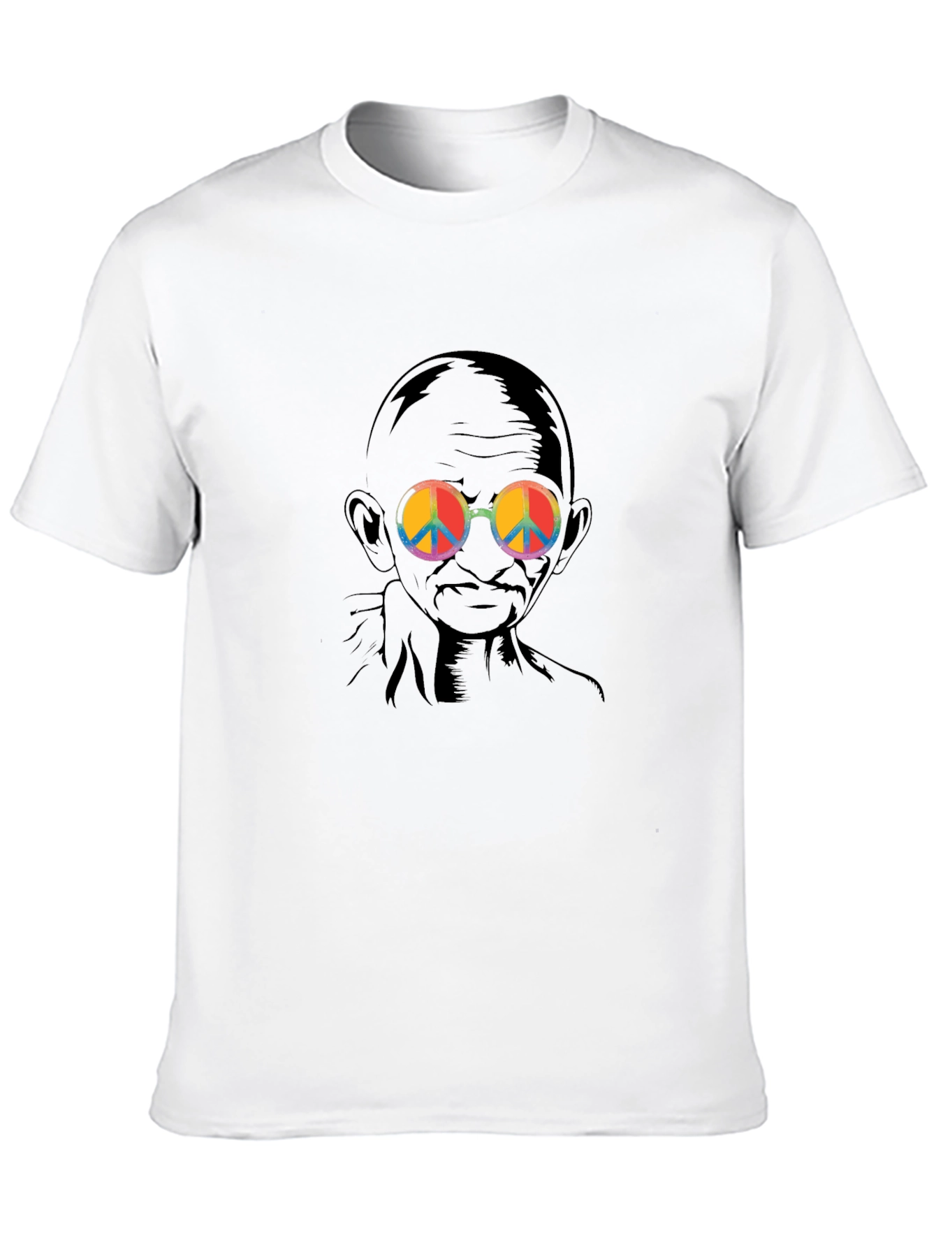 Gandhi Peace Sign Sunglasses Graphic Tee - Black