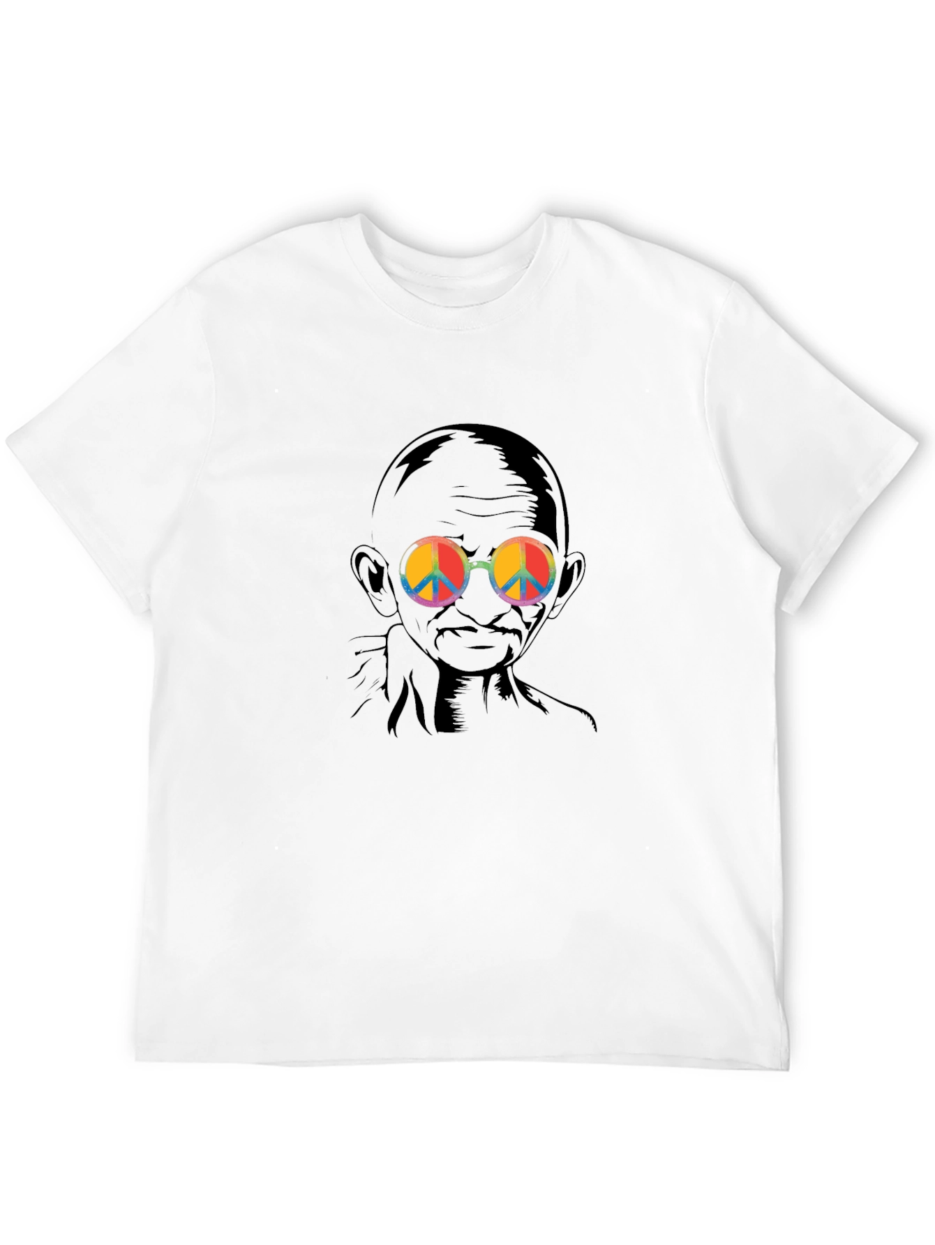Gandhi Peace Sign Sunglasses Graphic Tee - Black