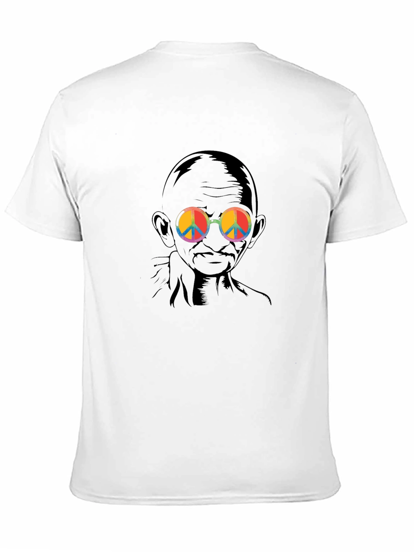 Gandhi Peace Sign Sunglasses Graphic Tee - Black