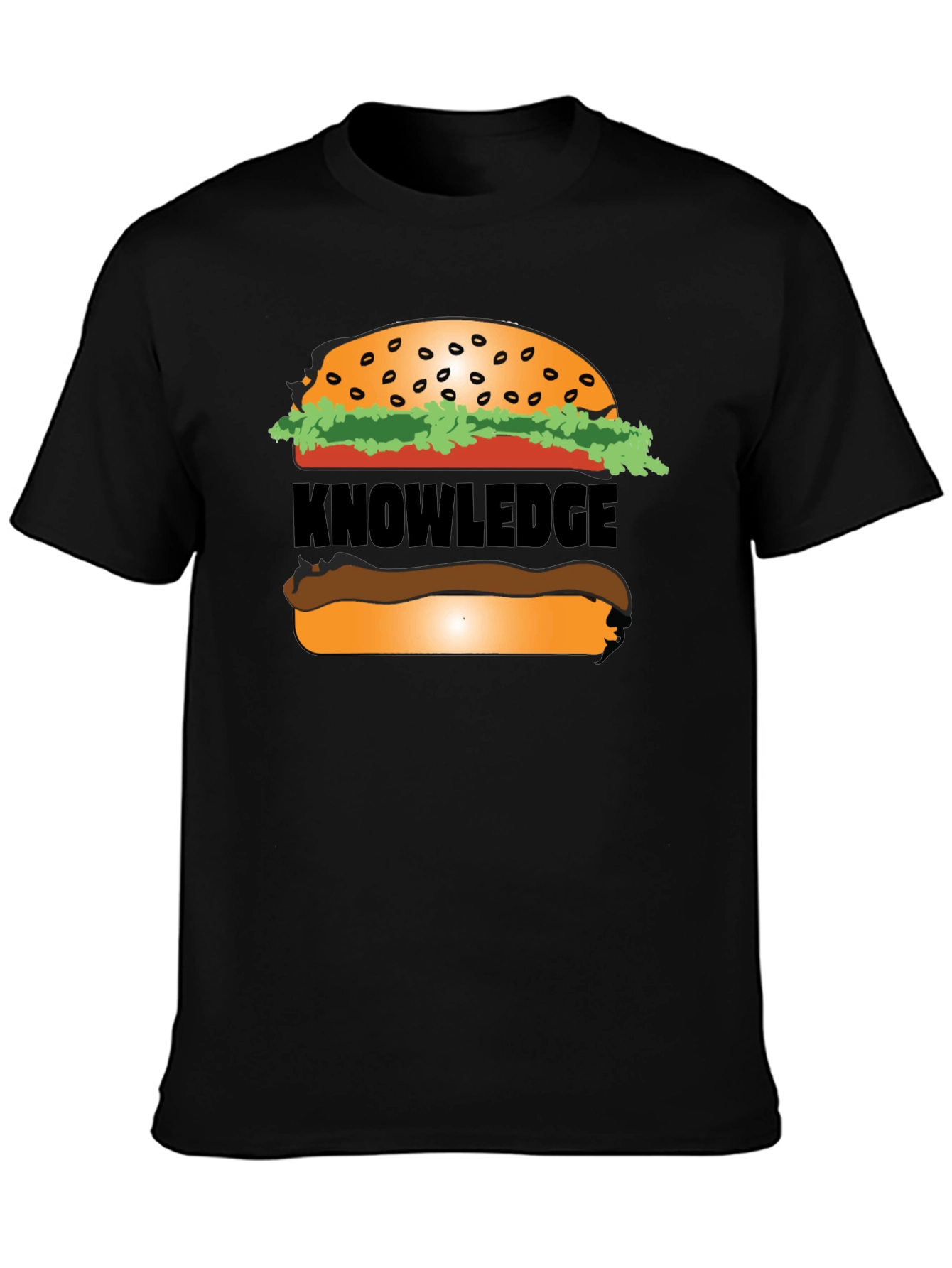 Knowledge Burger Graphic T-Shirt - Black