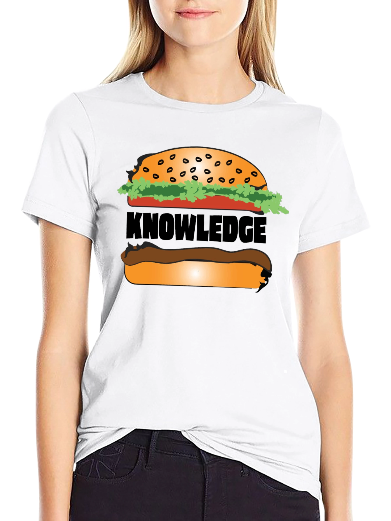 Knowledge Burger Graphic T-Shirt - Black
