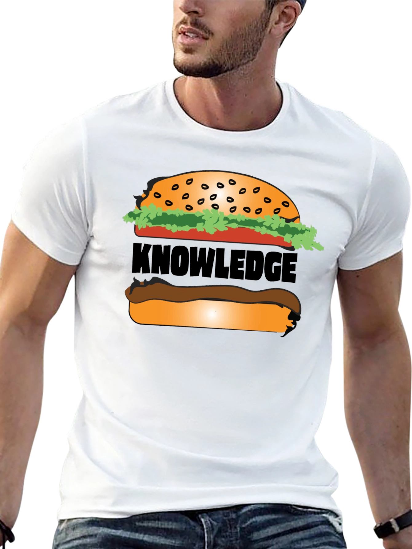 Knowledge Burger Graphic T-Shirt - Black