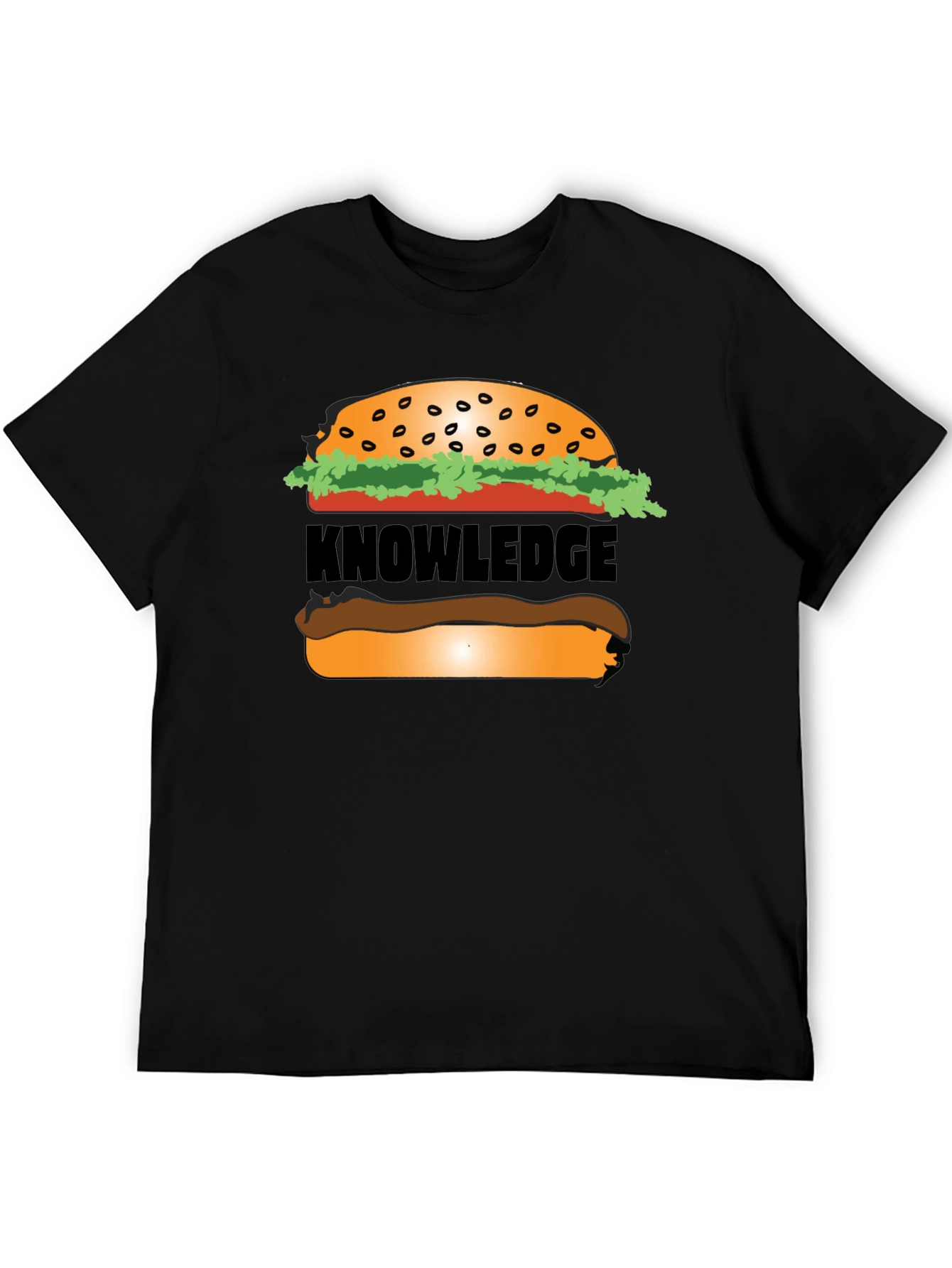 Knowledge Burger Graphic T-Shirt - Black