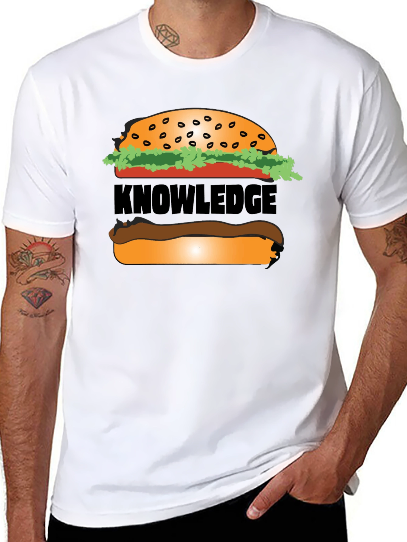Knowledge Burger Graphic T-Shirt - Black