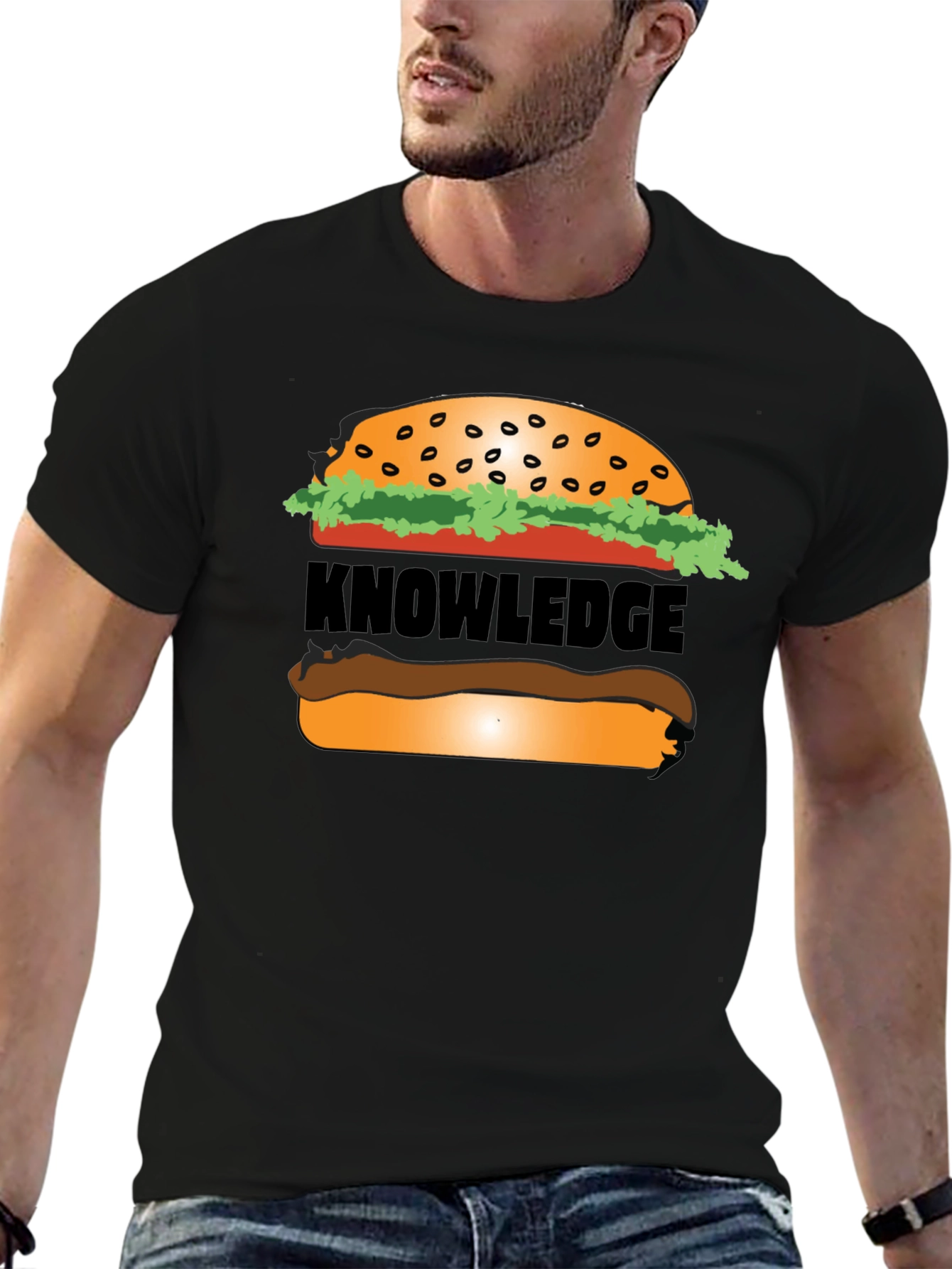 Knowledge Burger Graphic T-Shirt - Black