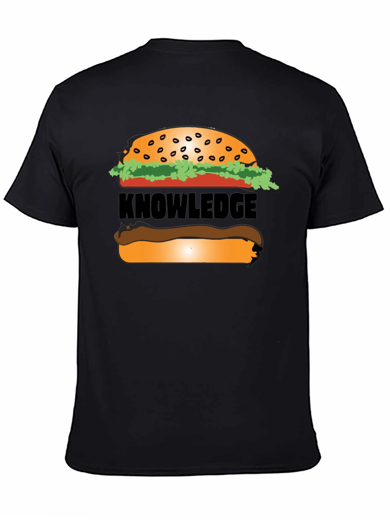 Knowledge Burger Graphic T-Shirt - Black