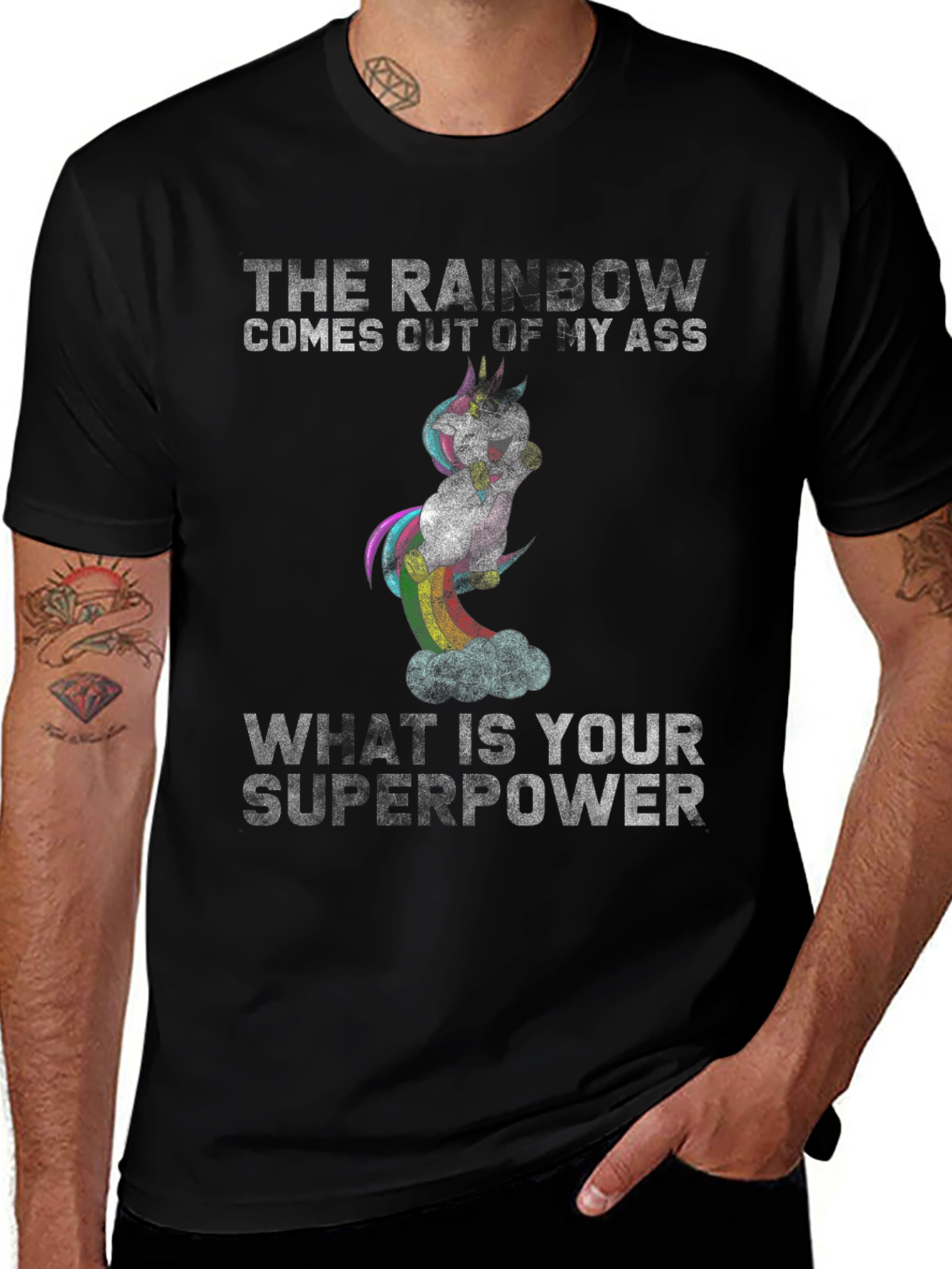 Rainbow Unicorn Superpower T-Shirt