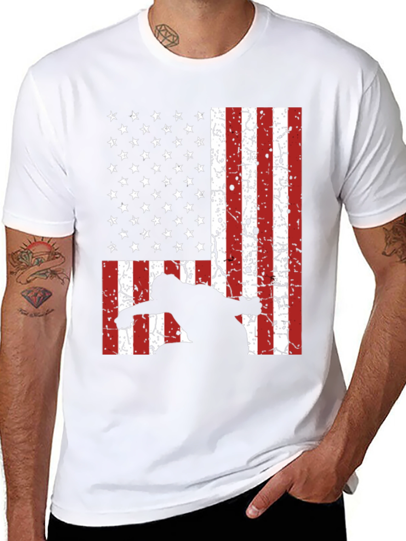 American Flag Snowboarder T-Shirt