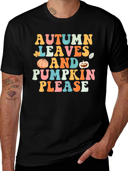 Autumn Leaves and Pumpkin Please T-Shirt