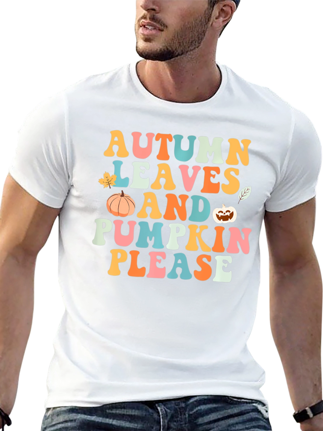 Autumn Leaves and Pumpkin Please T-Shirt