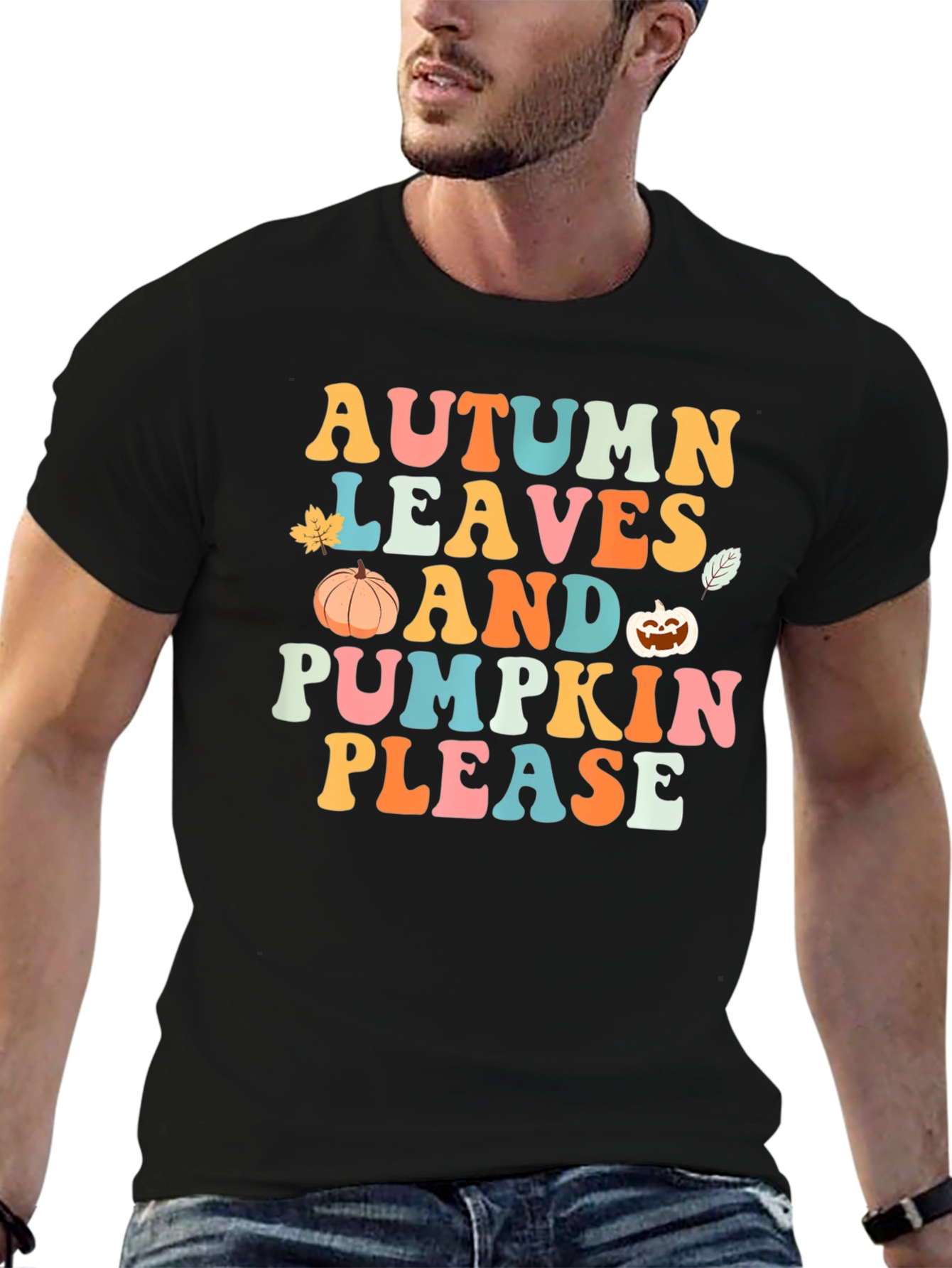 Autumn Leaves and Pumpkin Please T-Shirt