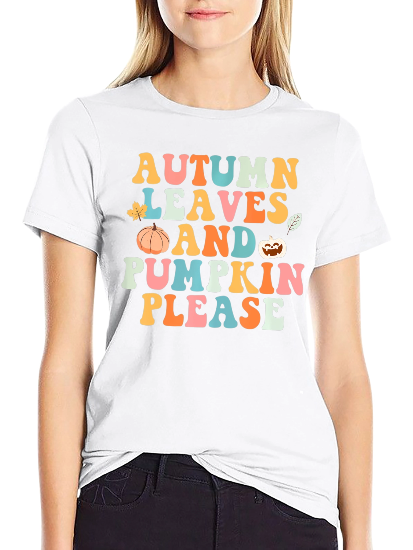 Autumn Leaves and Pumpkin Please T-Shirt