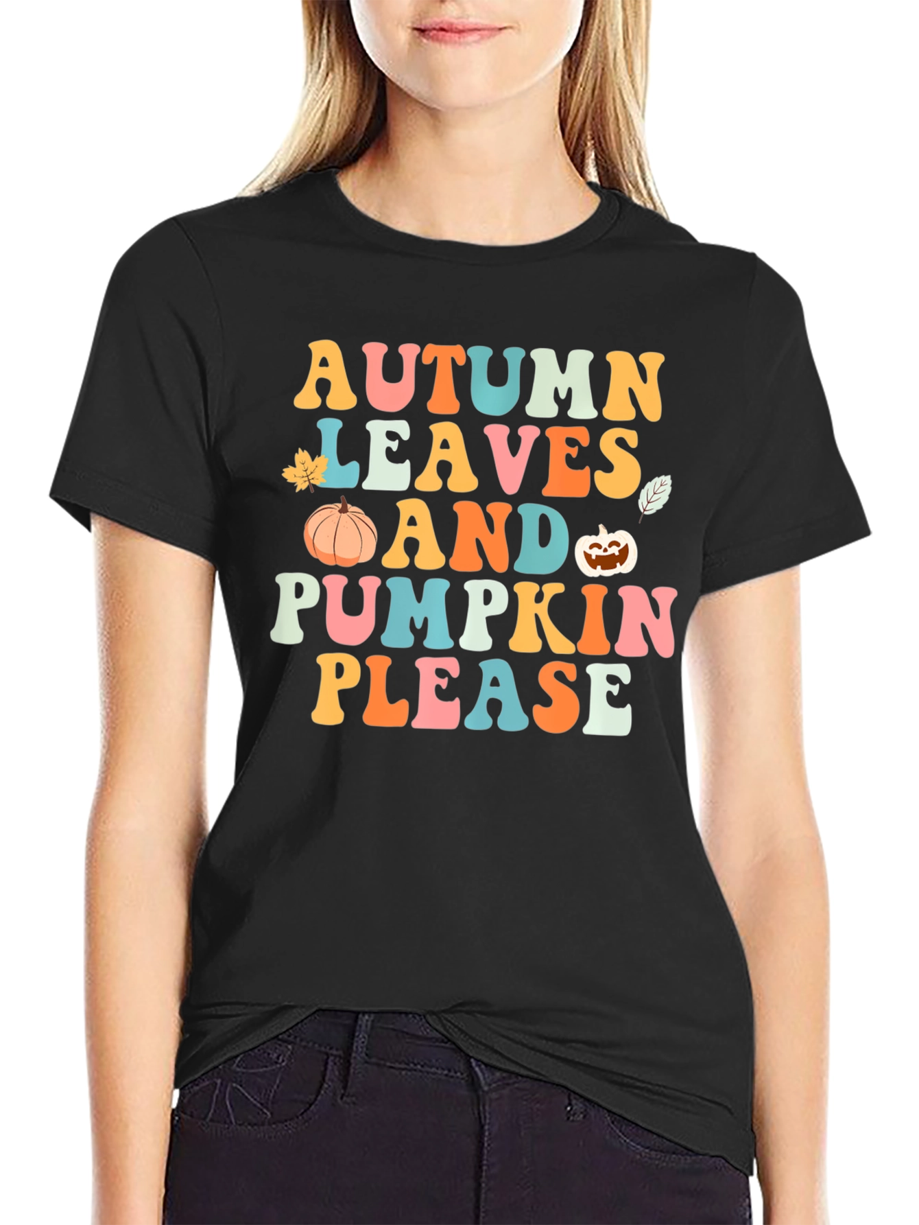 Autumn Leaves and Pumpkin Please T-Shirt