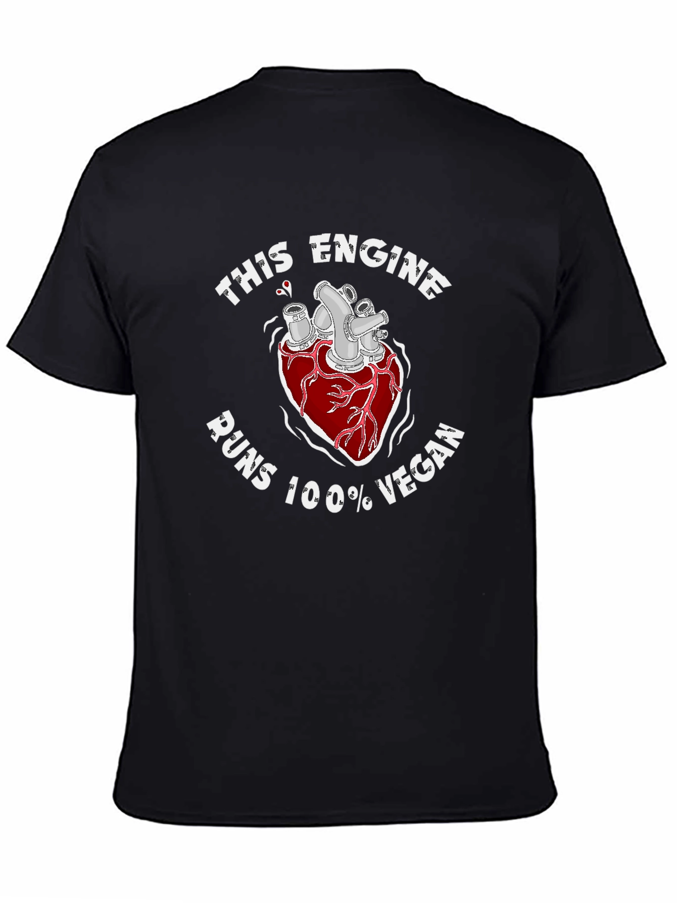 Vegan Engine T-Shirt - Unisex Black Tee