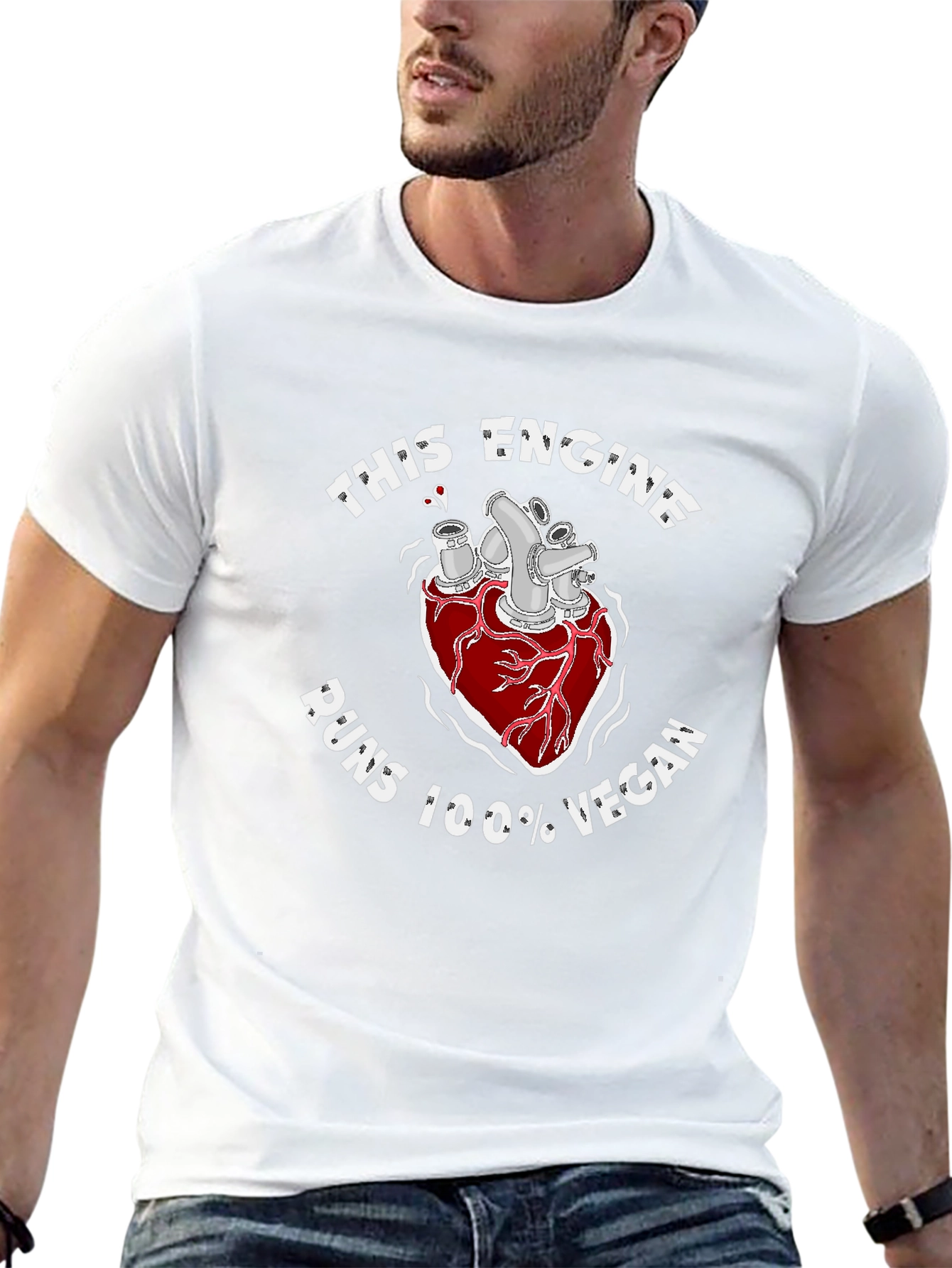 Vegan Engine T-Shirt - Unisex Black Tee