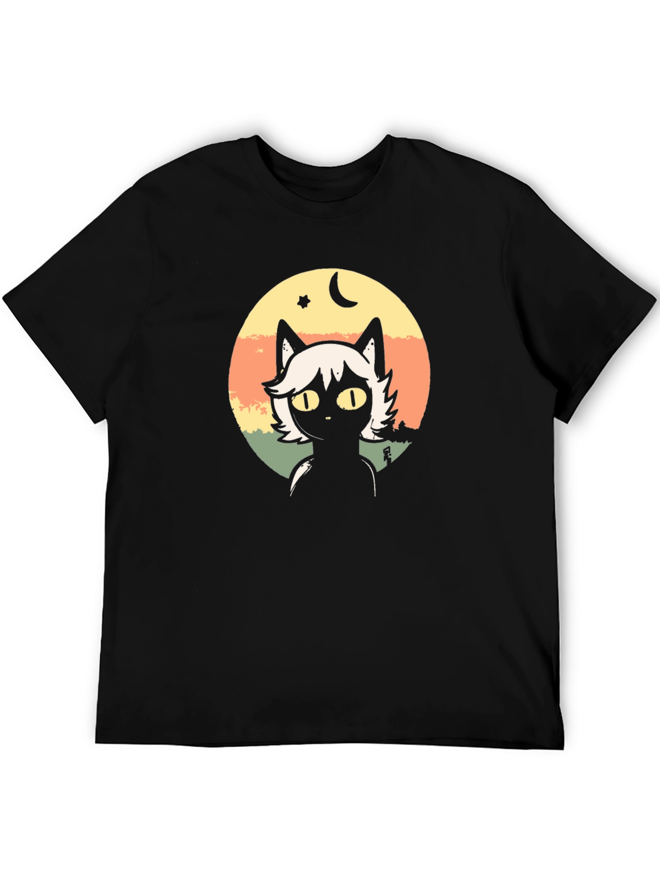 Cat Moon Star Graphic T-Shirt
